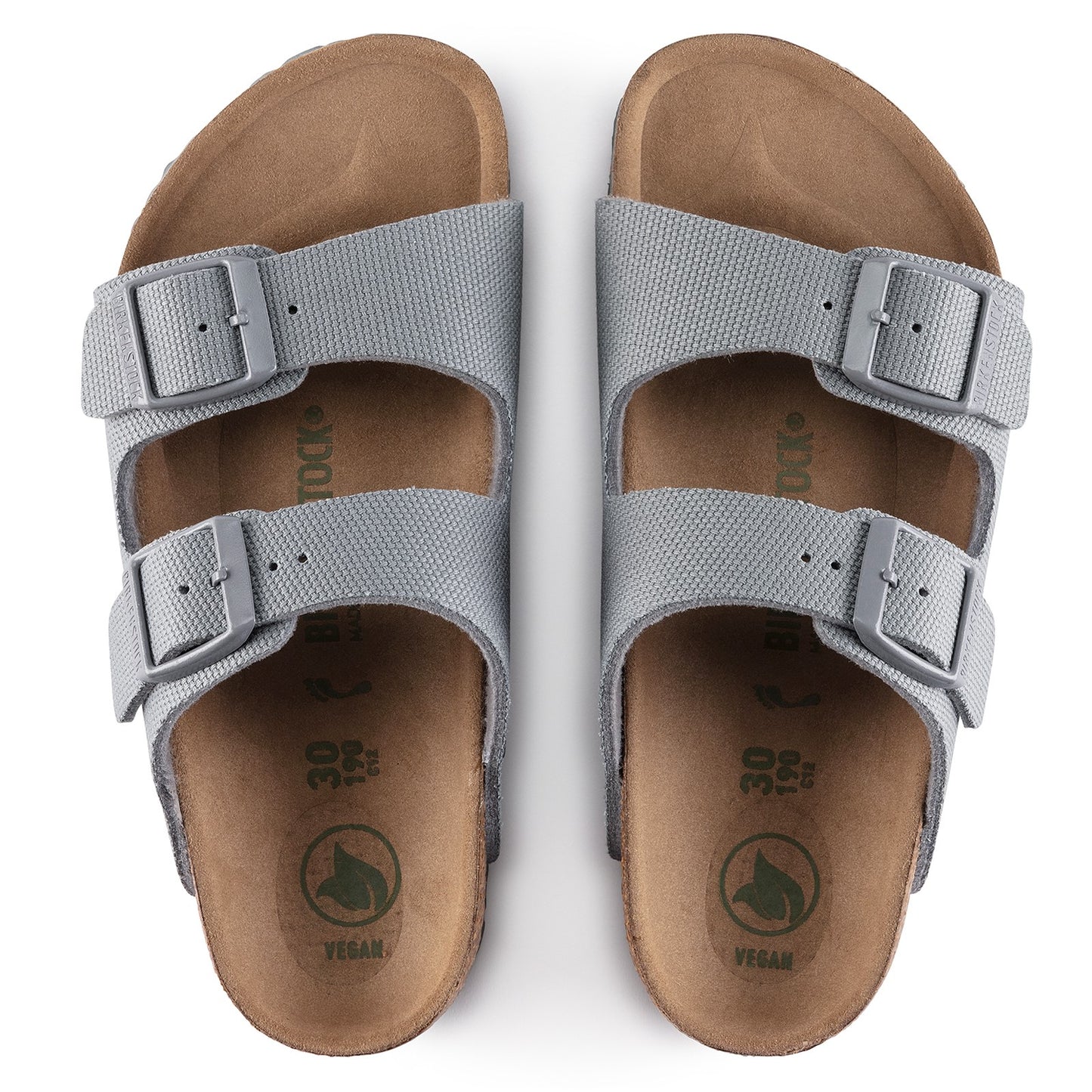 Peltz Shoes Women's Birkenstock Arizona Vegan Slide Sandal - Narrow Width STONE 1021 454 N
