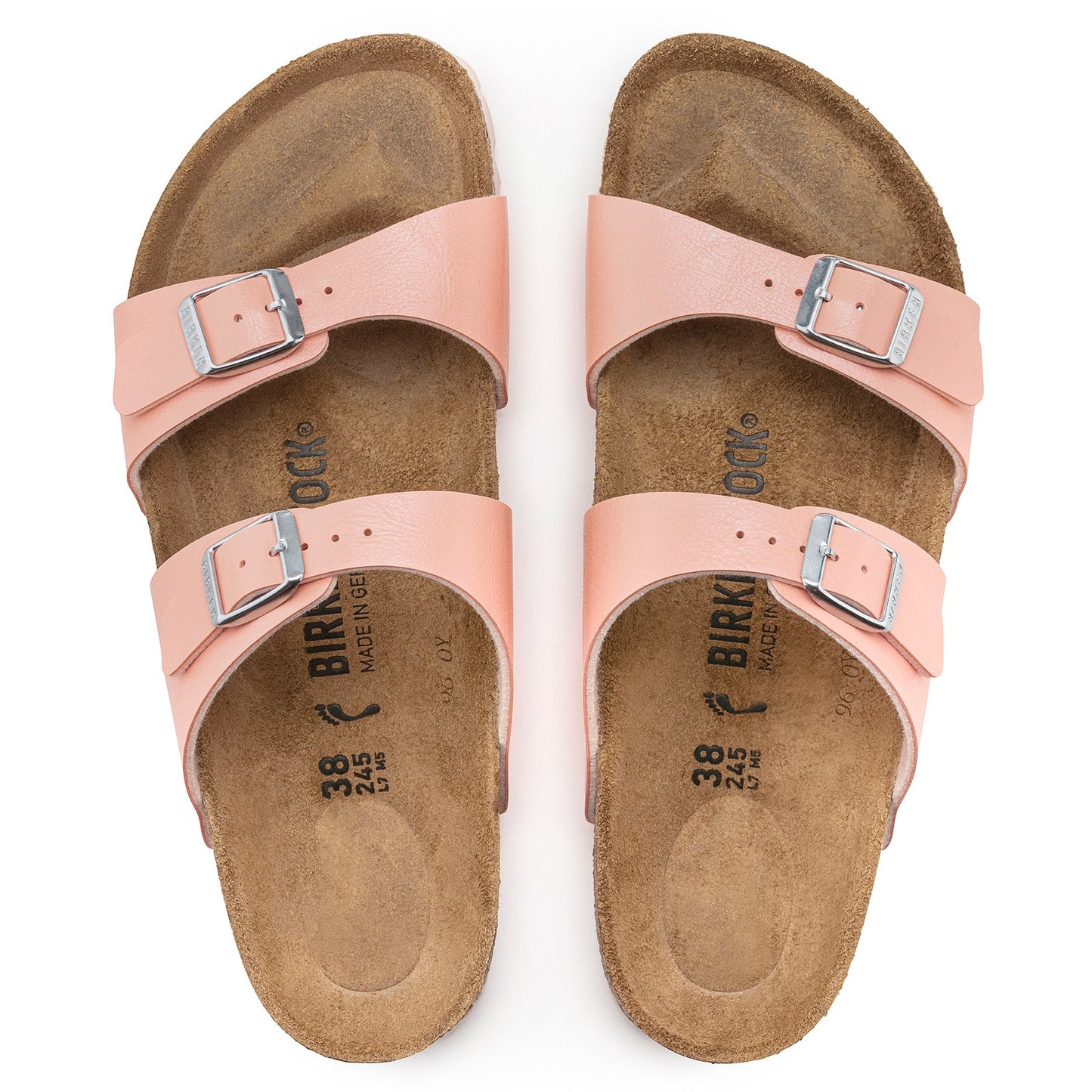 Peltz Shoes Women's Birkenstock Sydney Birko-Flor Slide Sandal - Narrow Width PEACH 1021 465 N