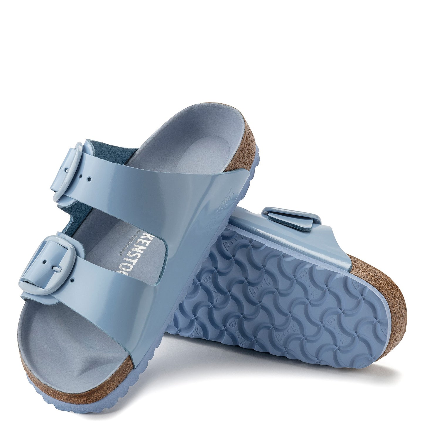 Peltz Shoes Women's Birkenstock Arizona Big Buckle Sandal BLUE SHINE 1021 472 N