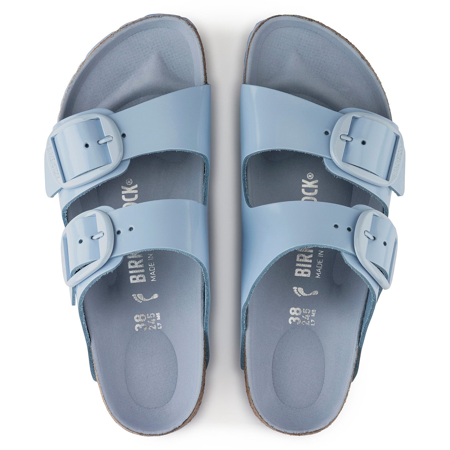Peltz Shoes Women's Birkenstock Arizona Big Buckle Sandal BLUE SHINE 1021 472 N