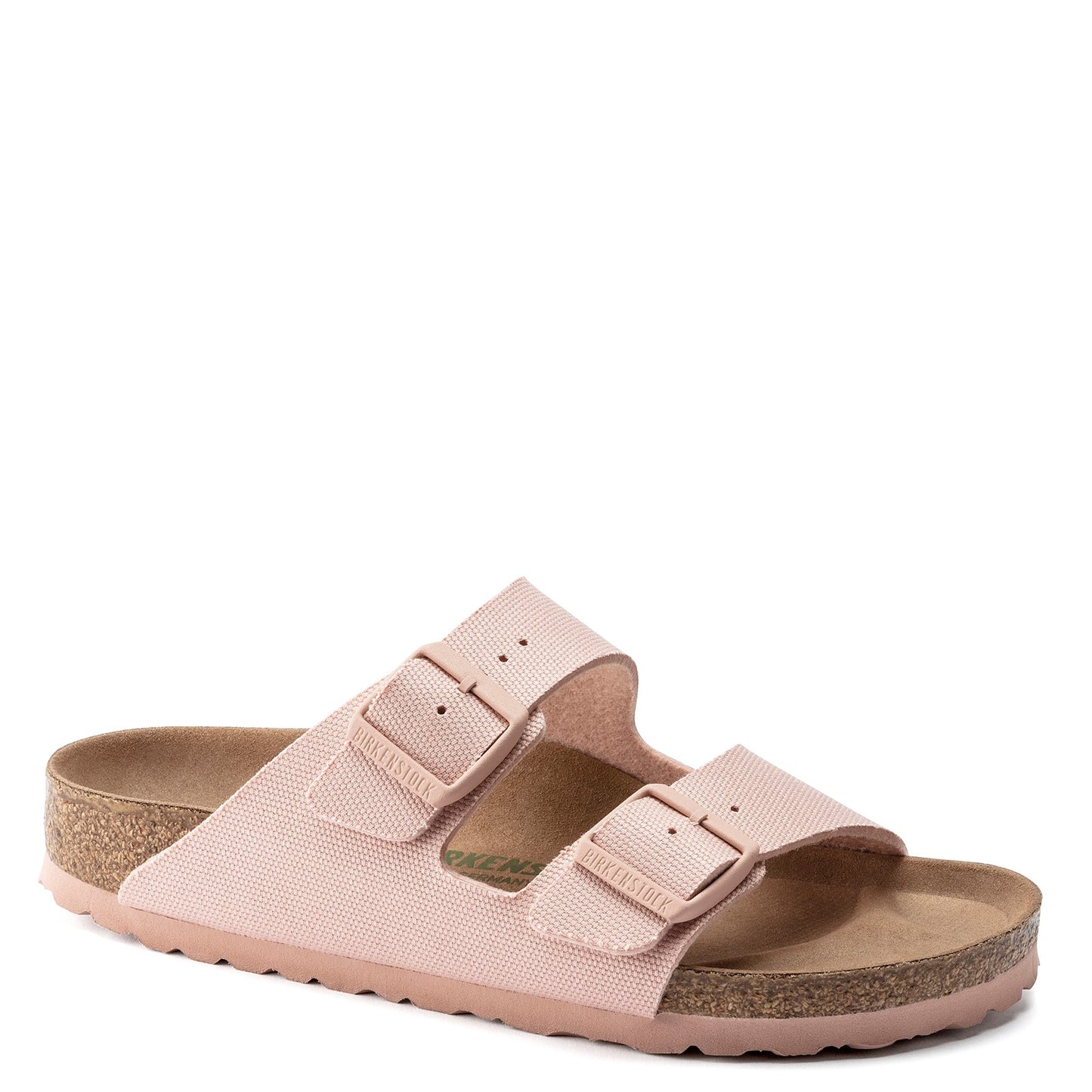 Peltz Shoes Women's Birkenstock Arizona Vegan Slide Sandal - Narrow Width SOFT PINK 1021 473 N