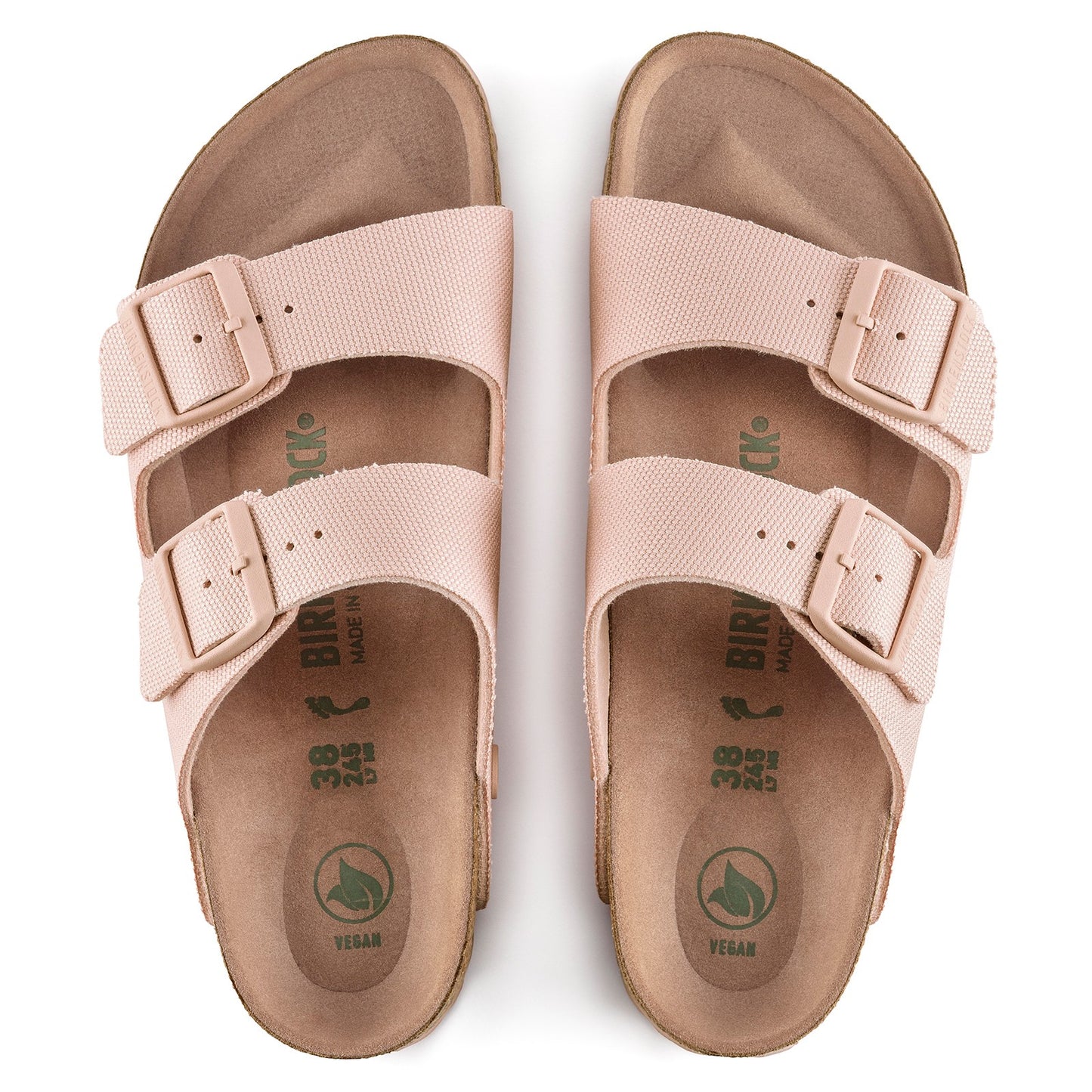 Peltz Shoes Women's Birkenstock Arizona Vegan Slide Sandal - Narrow Width SOFT PINK 1021 473 N
