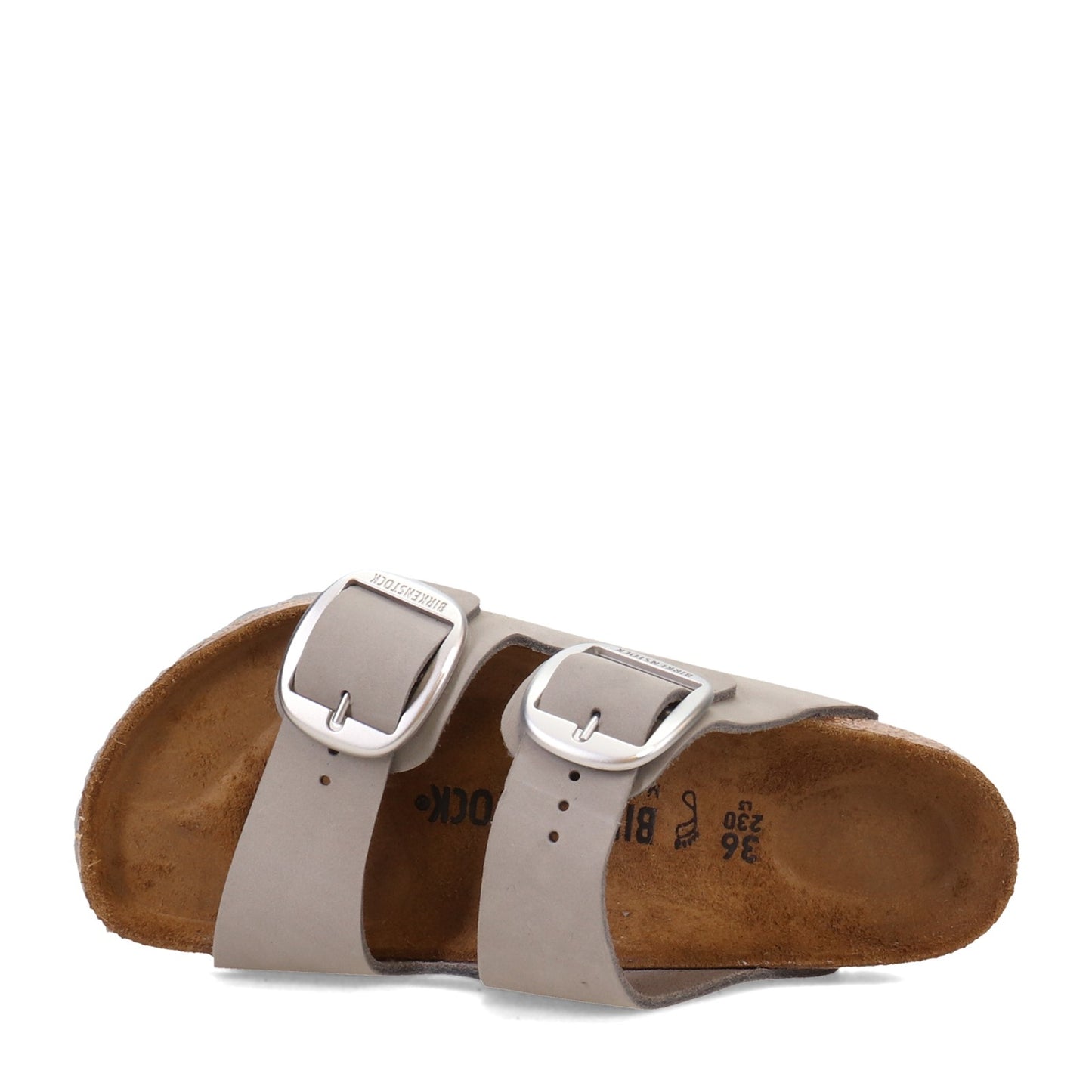 Peltz Shoes Women's Birkenstock Arizona Big Buckle Sandal GREY NUBUCK 1021 751 R