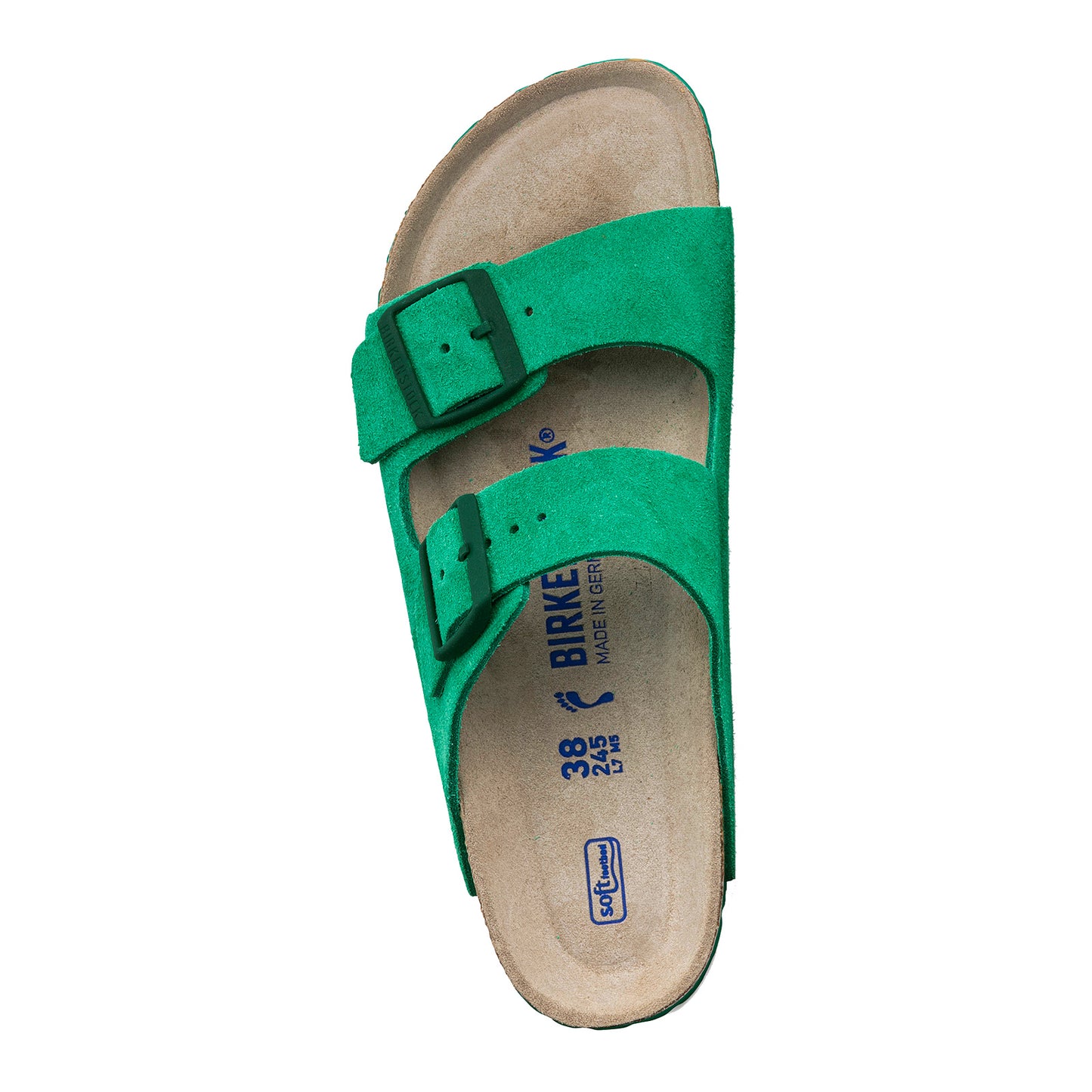Peltz Shoes Women's Birkenstock Arizona Soft Footbed Sandal - Narrow Width BOLD GREEN 1022 372 N