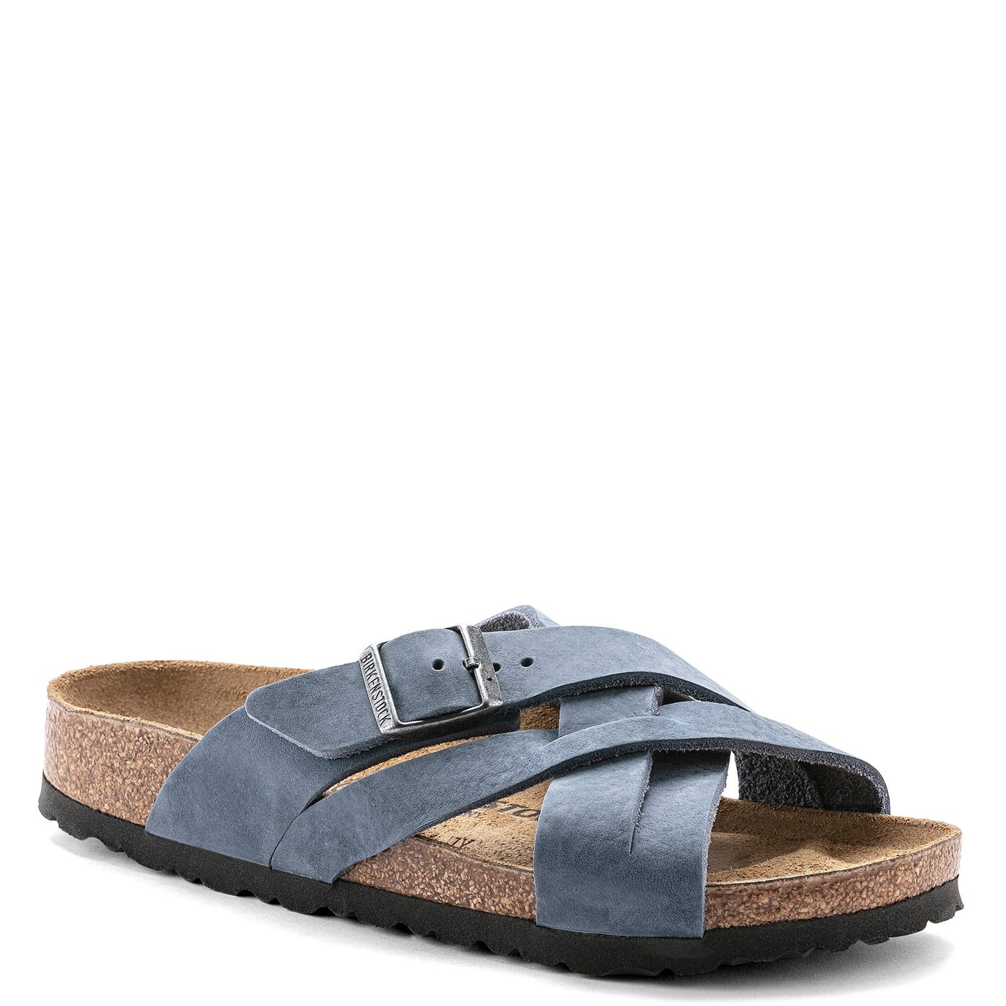 Peltz Shoes Women's Birkenstock Lugano Sandal - Regular Width DUSTY BLUE 1022 439 R