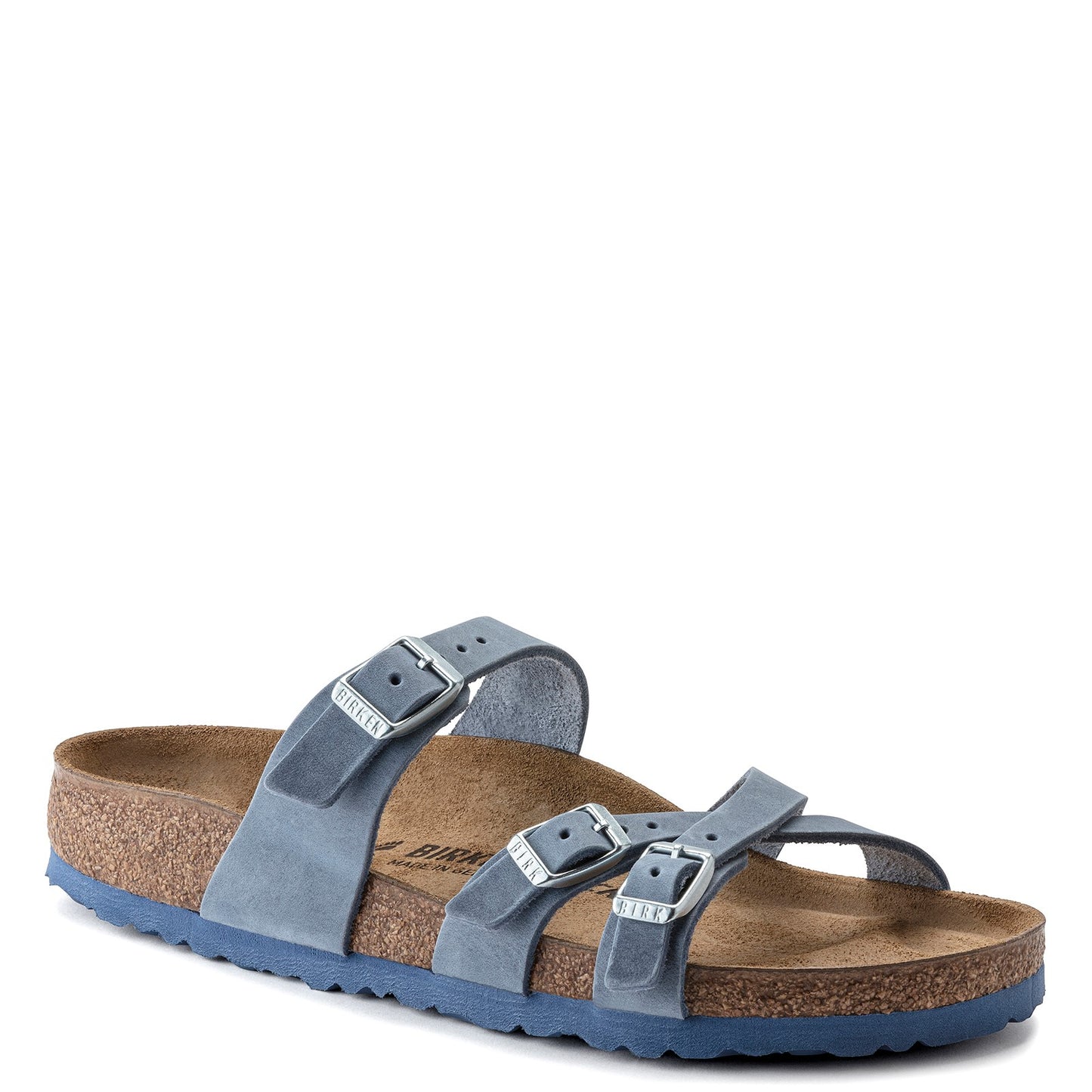 Peltz Shoes Women's Birkenstock Franca Sandal - Narrow Width DUSTY BLUE 1022 545 N