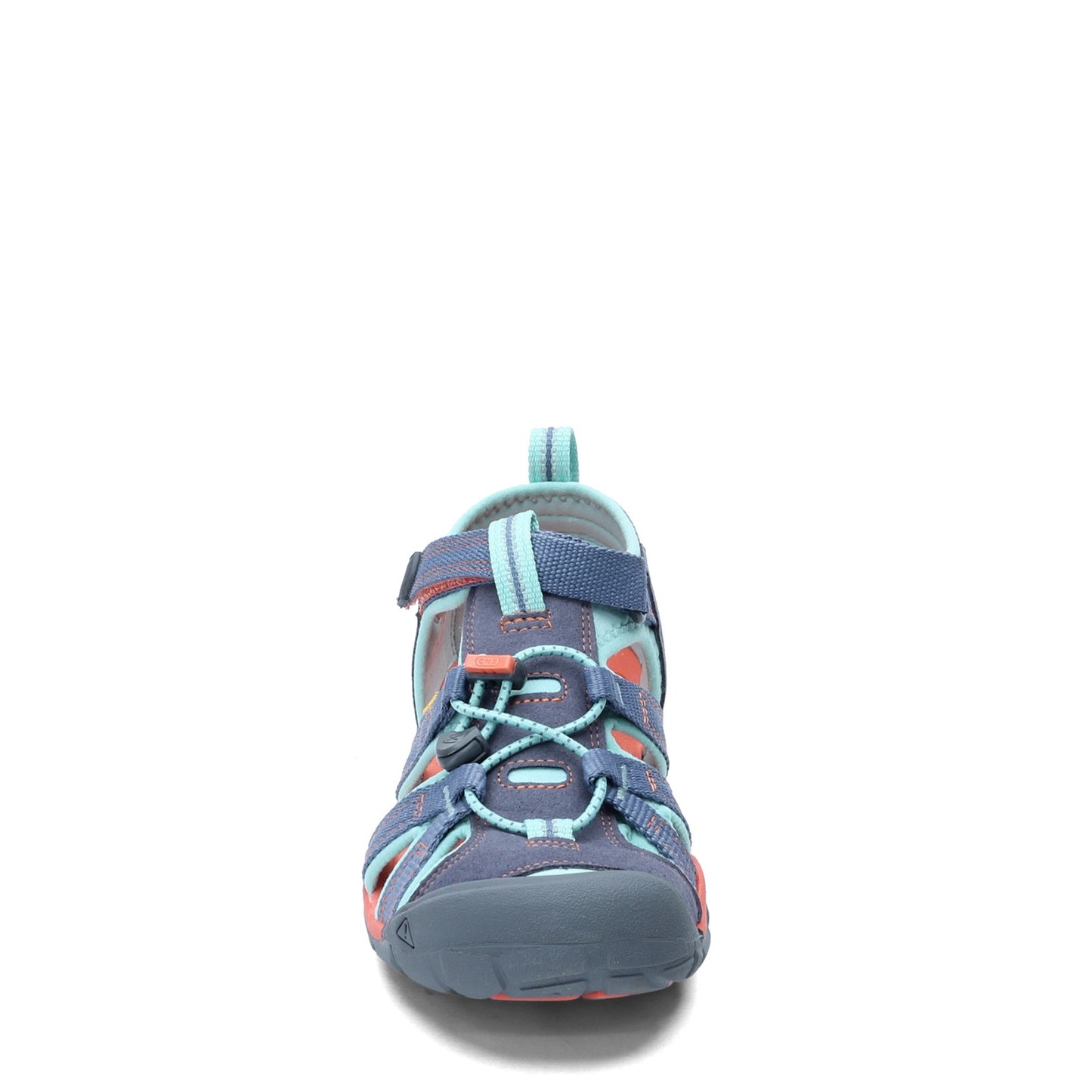 Peltz Shoes Girl's Keen Seacamp II CNX Sandal - Little Kid & Big Kid Flint Stone/Ocean Wave 1022990