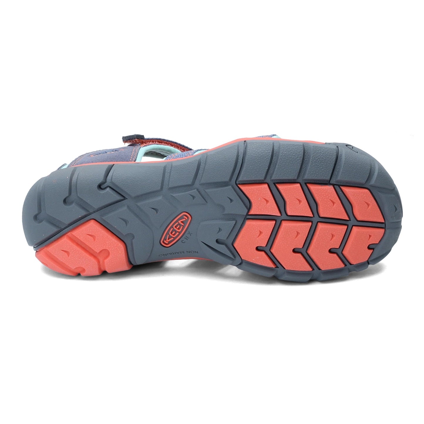 Peltz Shoes Girl's Keen Seacamp II CNX Sandal - Little Kid & Big Kid Flint Stone/Ocean Wave 1022990