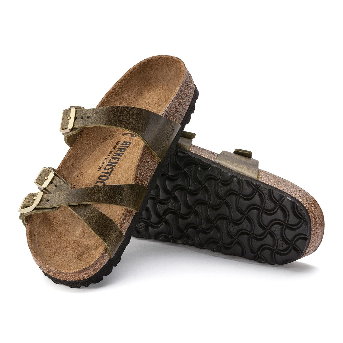 Peltz Shoes Women's Birkenstock Franca Sandal - Regular Width OLIVE 1023 310 R