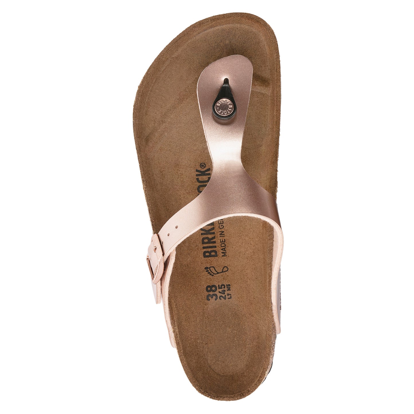 Peltz Shoes Women's Birkenstock Gizeh Birko-Flor Sandal - Regular Width METALLIC COPPER 1023 943 R
