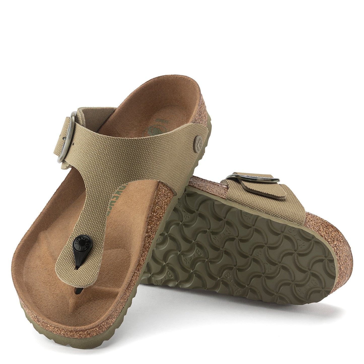 Peltz Shoes Women's Birkenstock Gizeh Big Buckle Vegan Sandal - Regular Fit KHAKI 1023 981 R