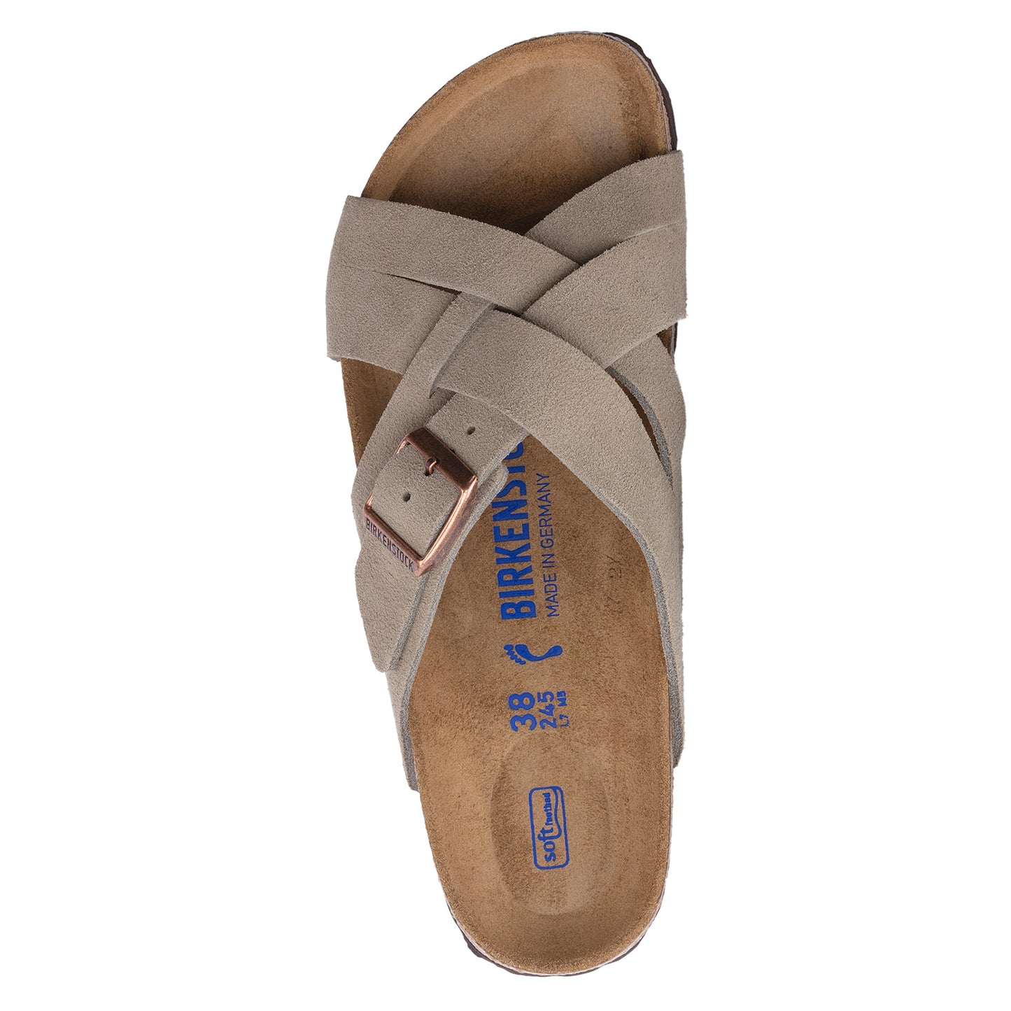 Peltz Shoes Women's Birkenstock Lugano Sandal - Narrow Width TAUPE 1024 513 N