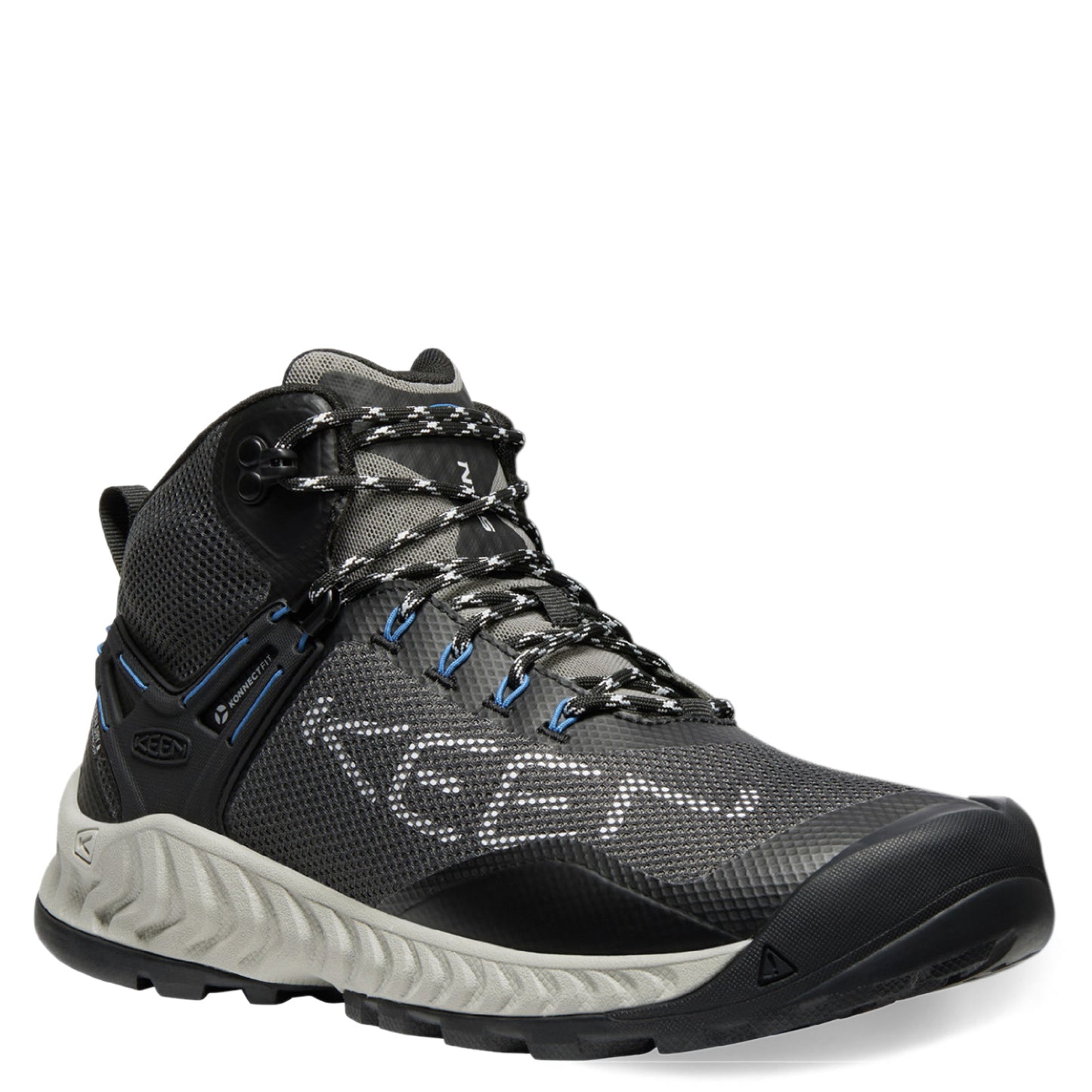 Peltz Shoes Men's Keen NXIS EVO Waterproof Boot Magnet/Bright Cobalt 1026108