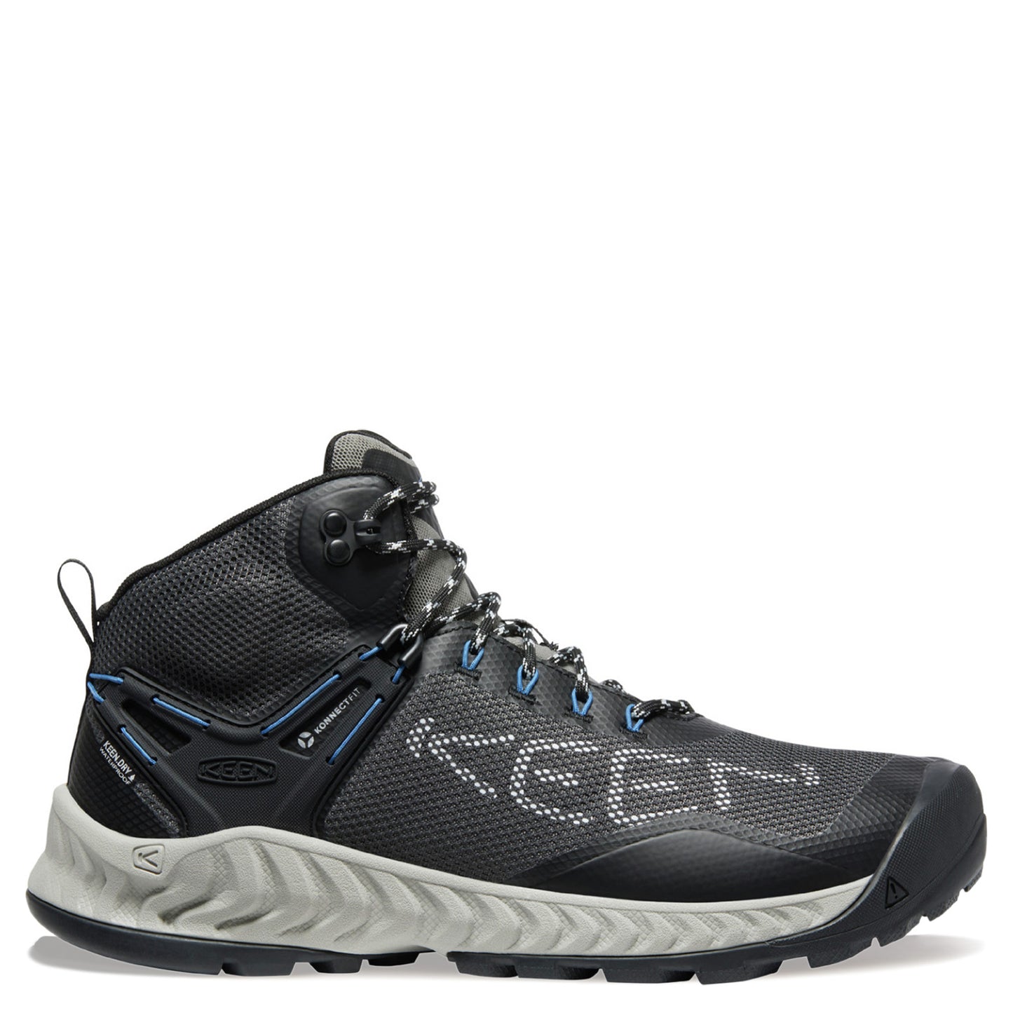 Peltz Shoes Men's Keen NXIS EVO Waterproof Boot Magnet/Bright Cobalt 1026108