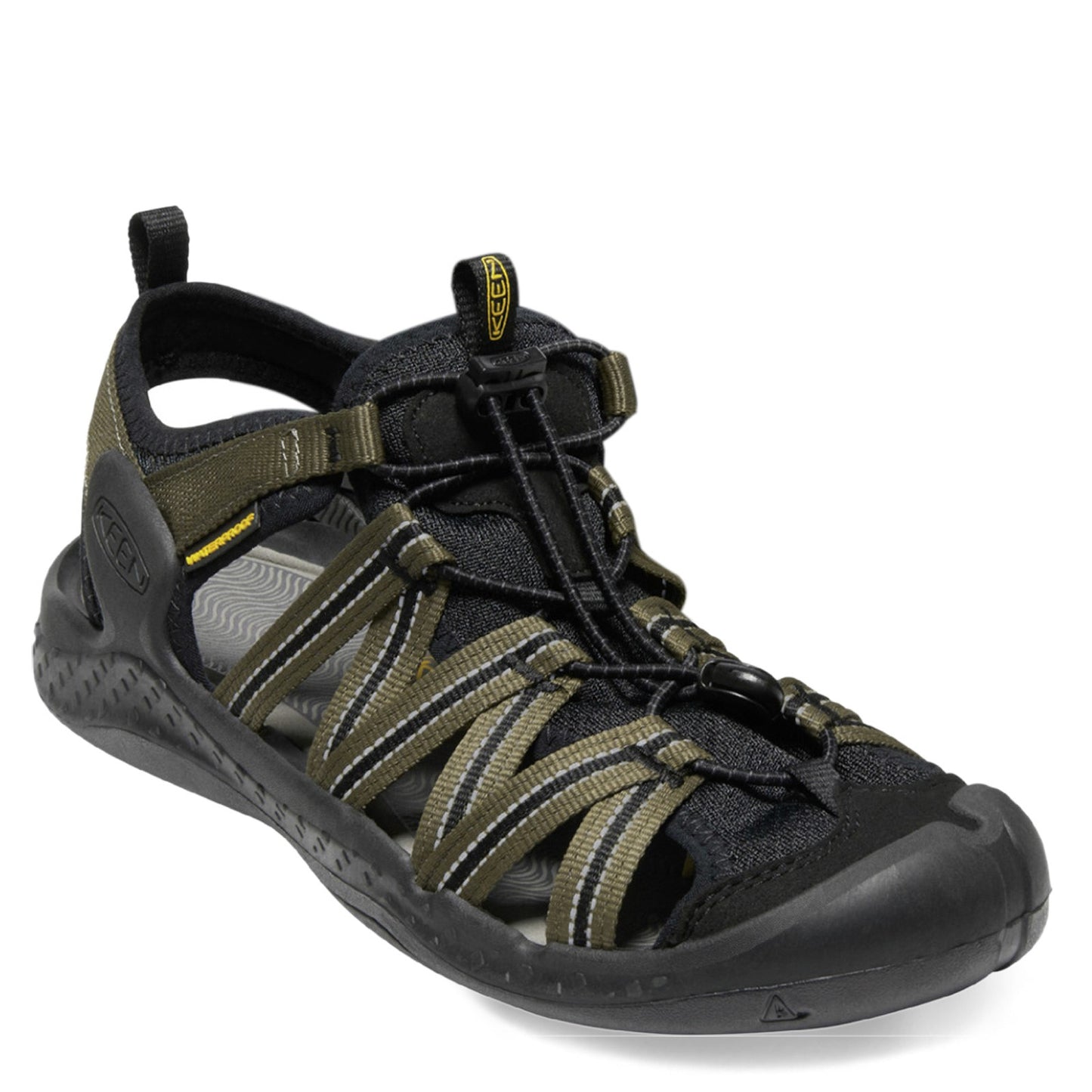 Peltz Shoes Men's Keen Drift Creek H2 Sandal Dark Olive/Black 1026123