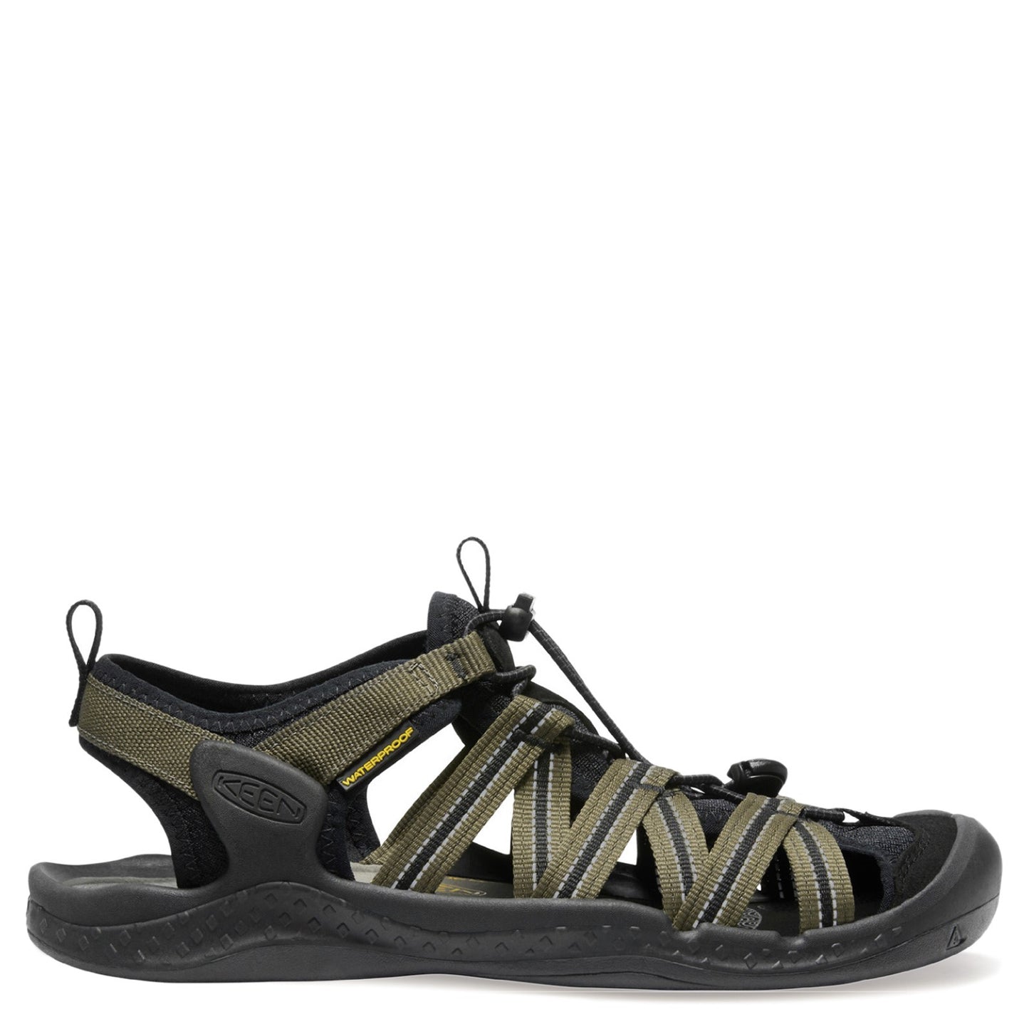 Peltz Shoes Men's Keen Drift Creek H2 Sandal Dark Olive/Black 1026123