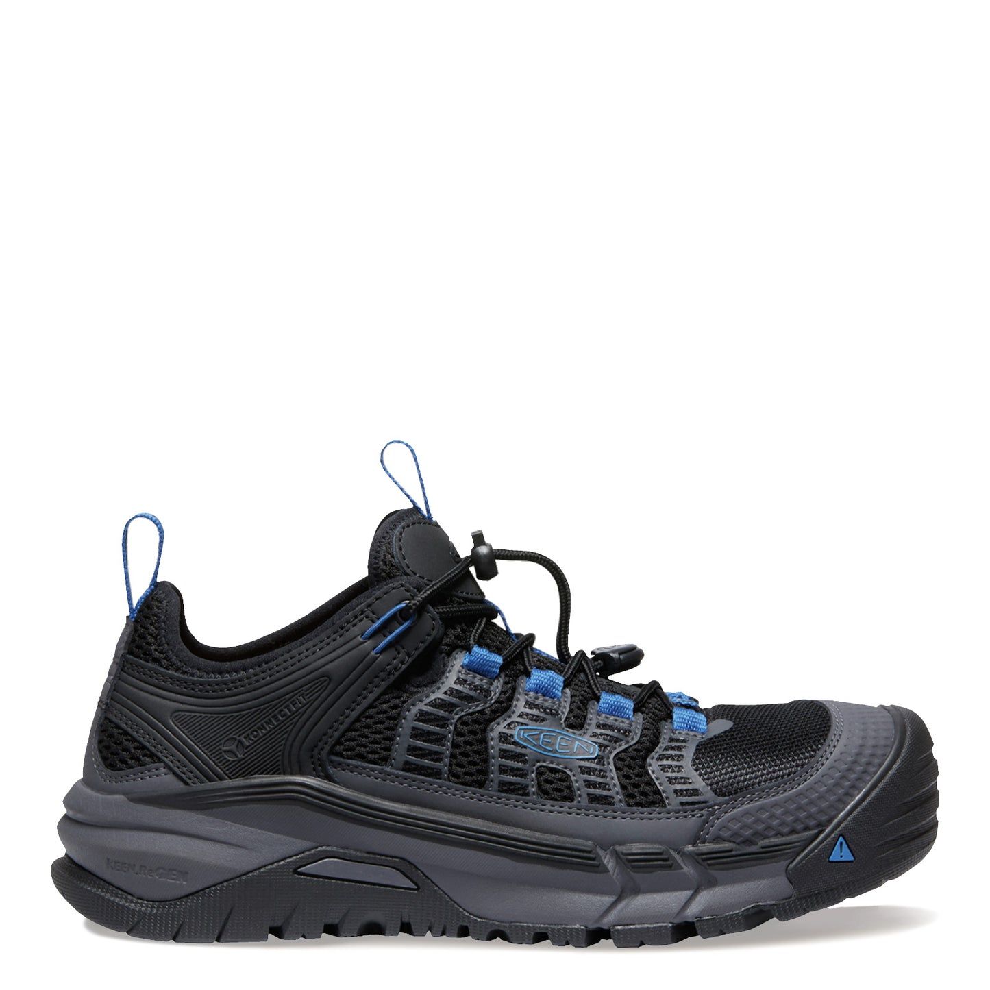 Peltz Shoes Men's Keen Utility Birmingham Low CT Waterproof Work Shoe Magnet/Bright Cobalt 1026360