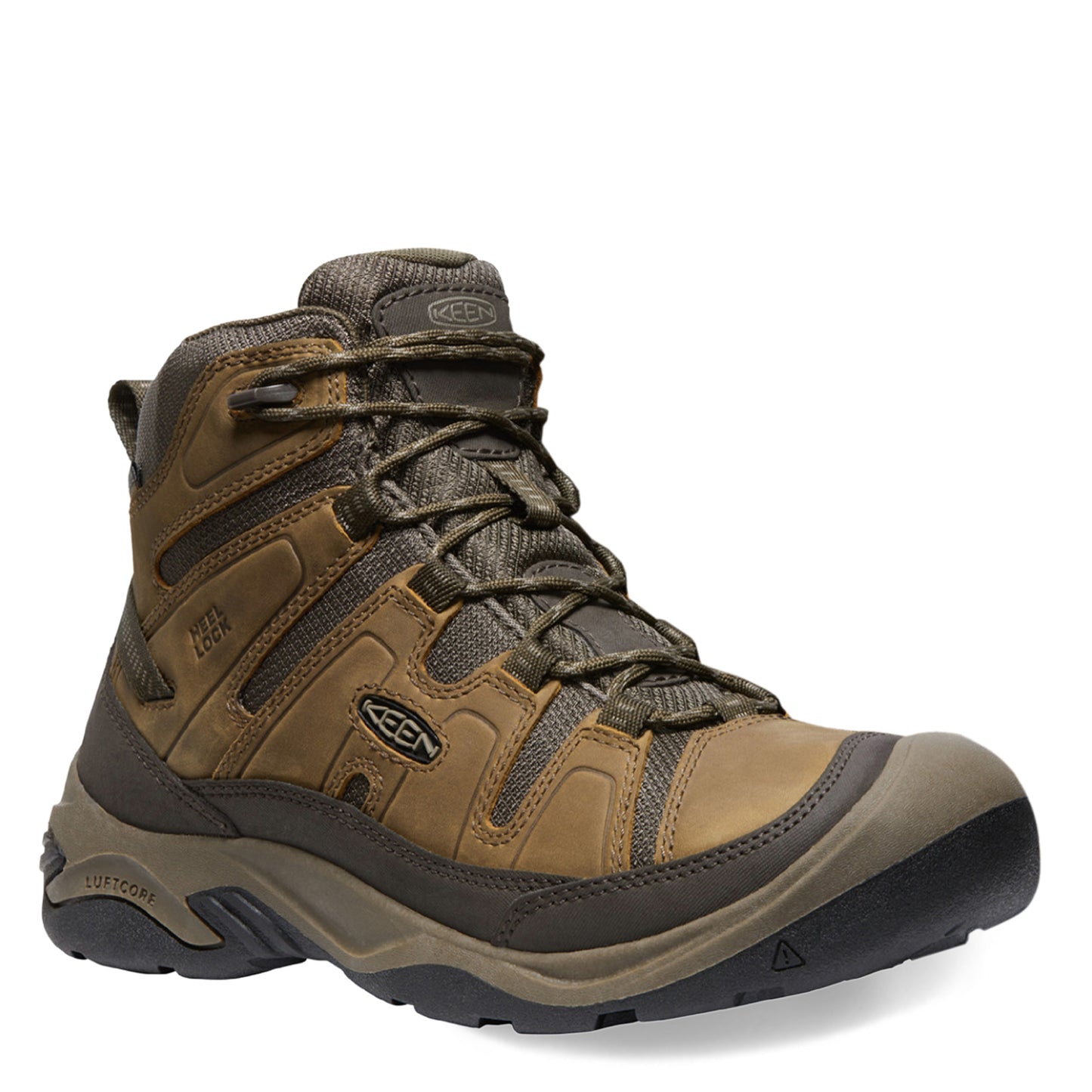 Peltz Shoes Men's Keen Circadia Mid Waterproof Hiking Boot Bison/Brindle 1026769
