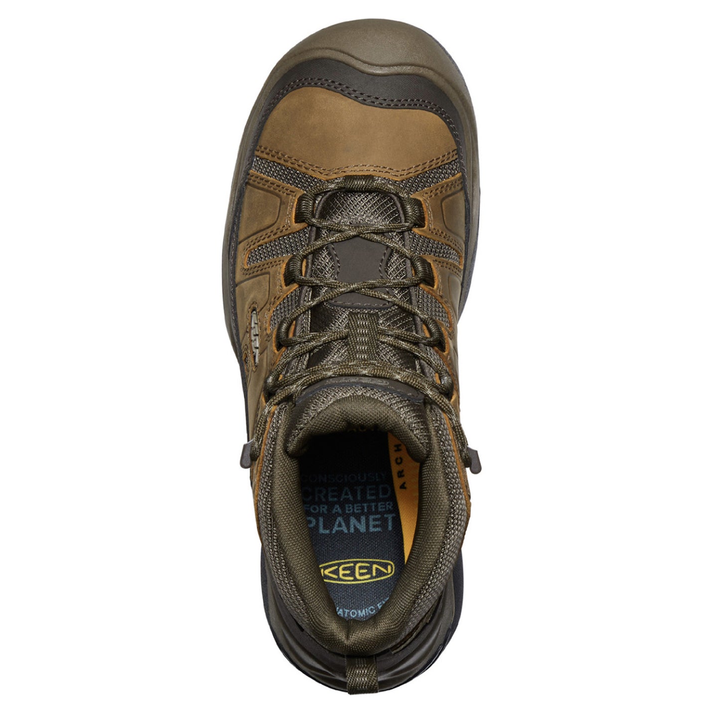 Peltz Shoes Men's Keen Circadia Mid Waterproof Hiking Boot Bison/Brindle 1026769