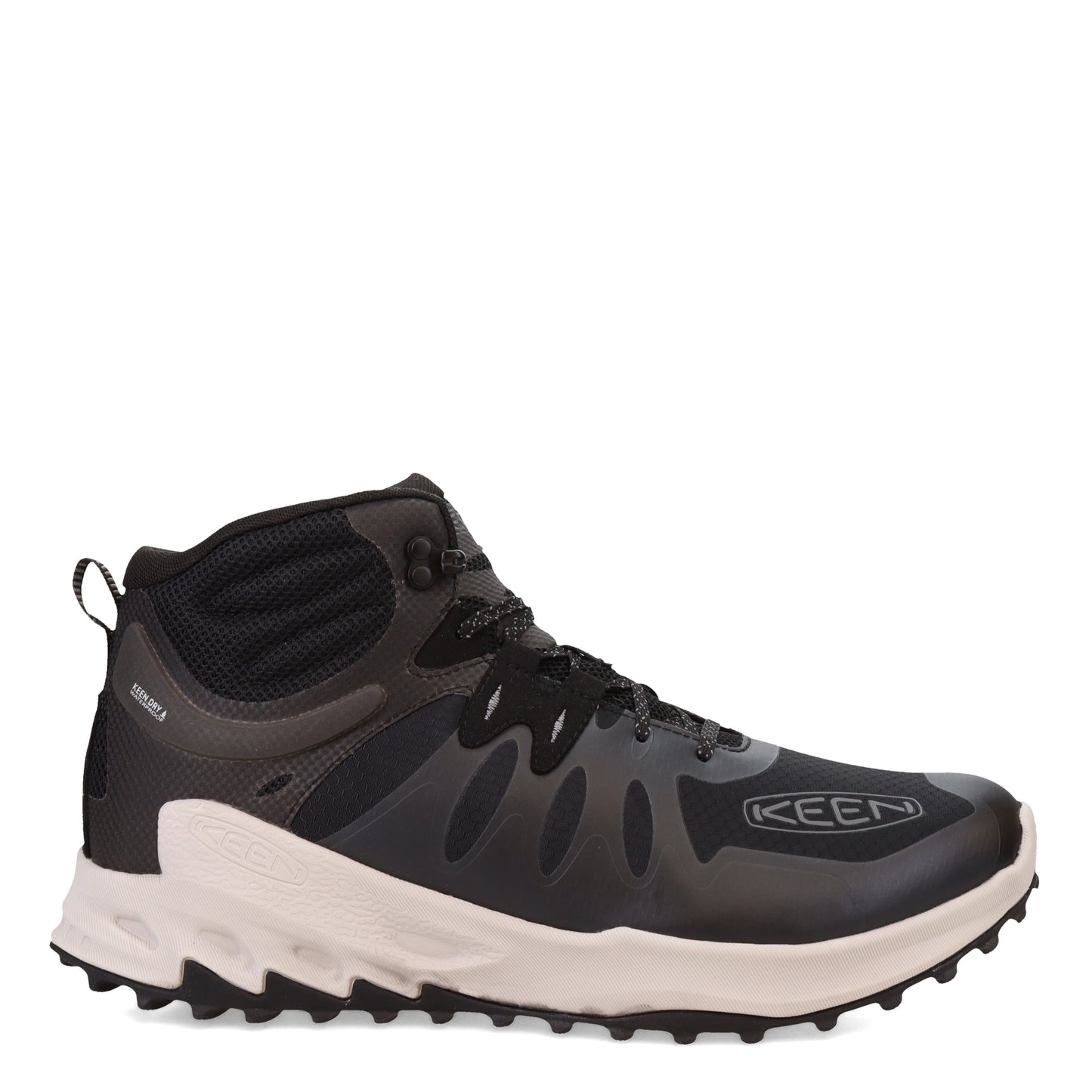Peltz Shoes Men's KEEN Zionic Hiking Waterproof Mid Boot Black/Steel Grey 1028034