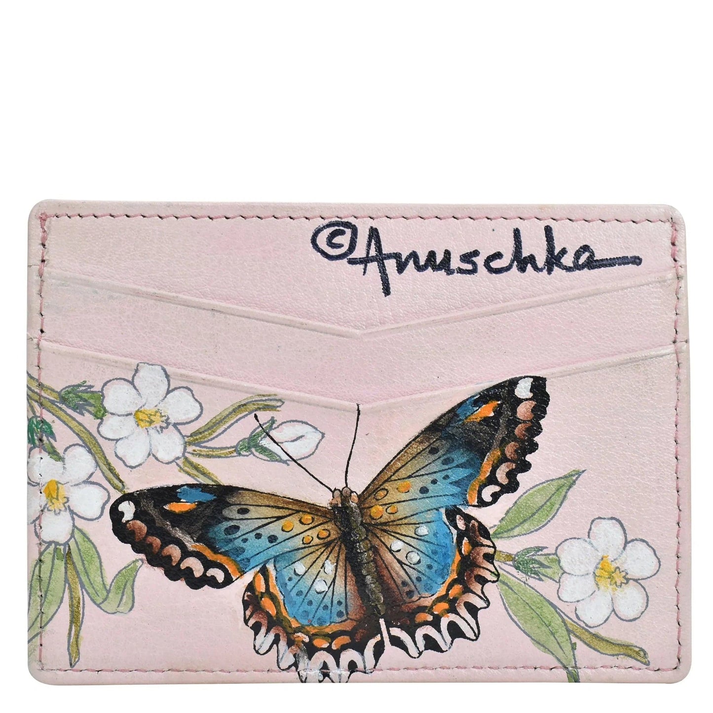Peltz Shoes Women's Anuschka Credit Card Case Butterfly Melody 1032-BML