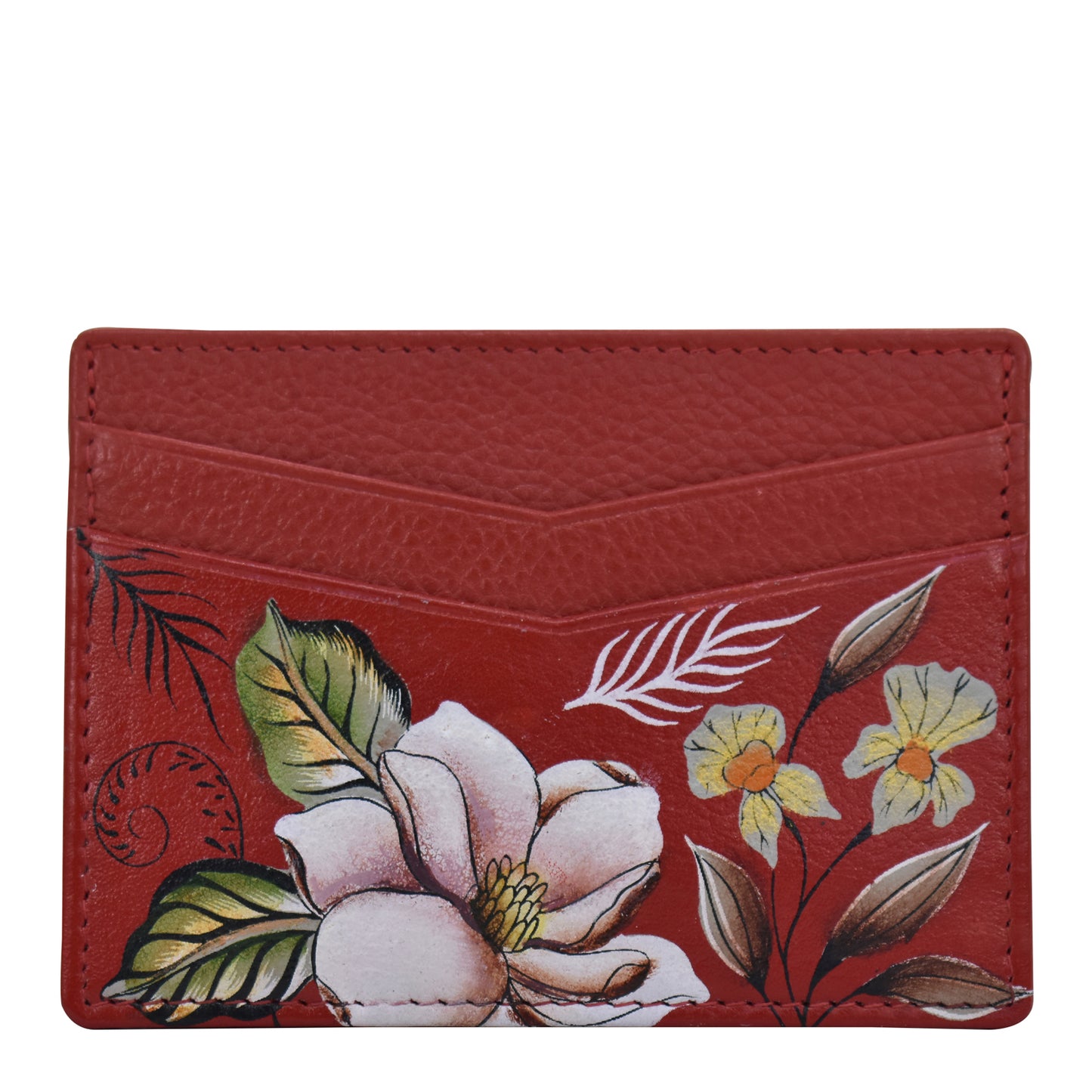 Peltz Shoes Women's Anuschka Credit Card Case Crimson Garden 1032-CRN
