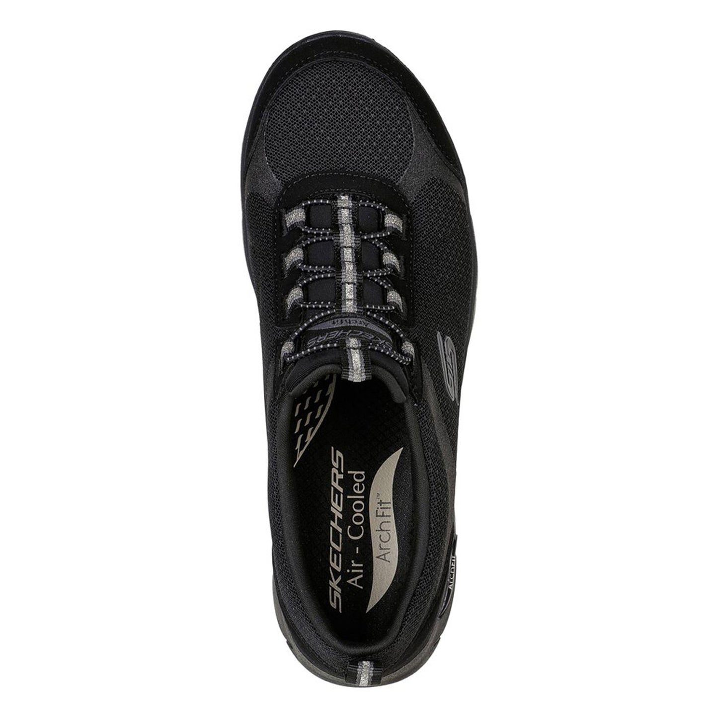 Peltz Shoes Women's Skechers Arch Fit Refine Her Best Sneaker BLACK / BLACK 104165-BBK