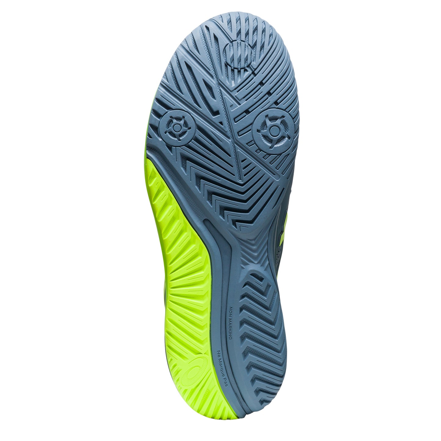 Peltz Shoes Men's ASICS GEL-Resolution 9 Tennis Shoe - Wide Width STEEL BLUE/HAZARD GREEN 1041A376-400