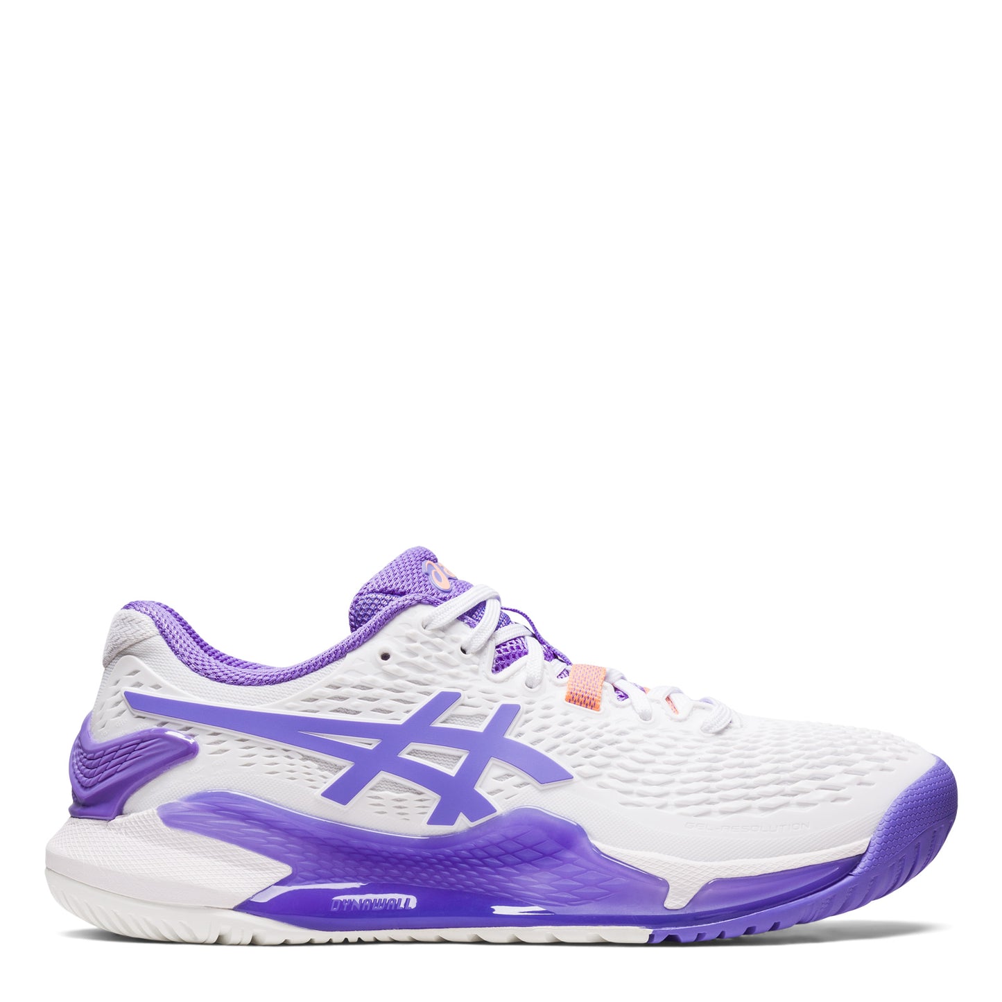 Peltz Shoes Women's ASICS GEL-Resolution 9 Tennis Shoe - Wide Width WHITE/AMETHYST 1042A226-101