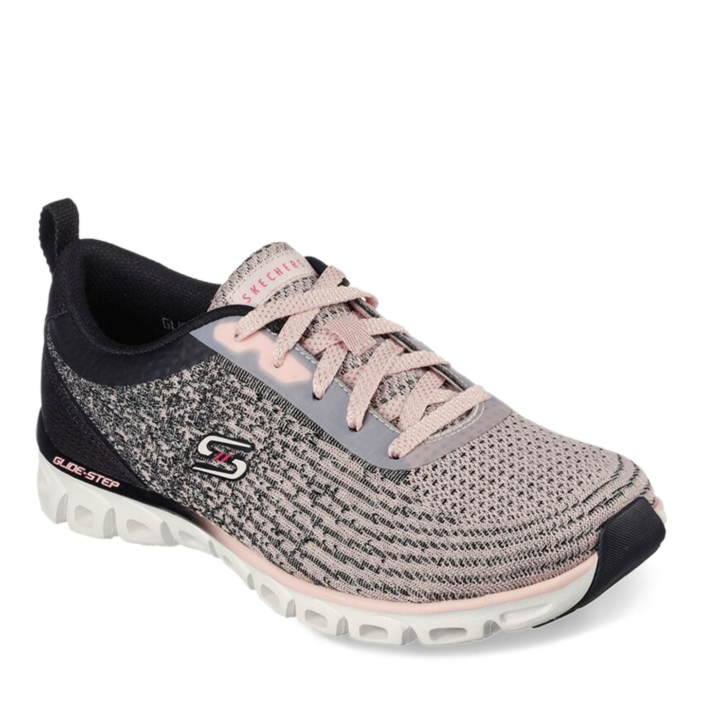 Peltz Shoes Women's Skechers Glide-Step Sport - Head Start Sneaker BLACK PINK 104325-BKLP