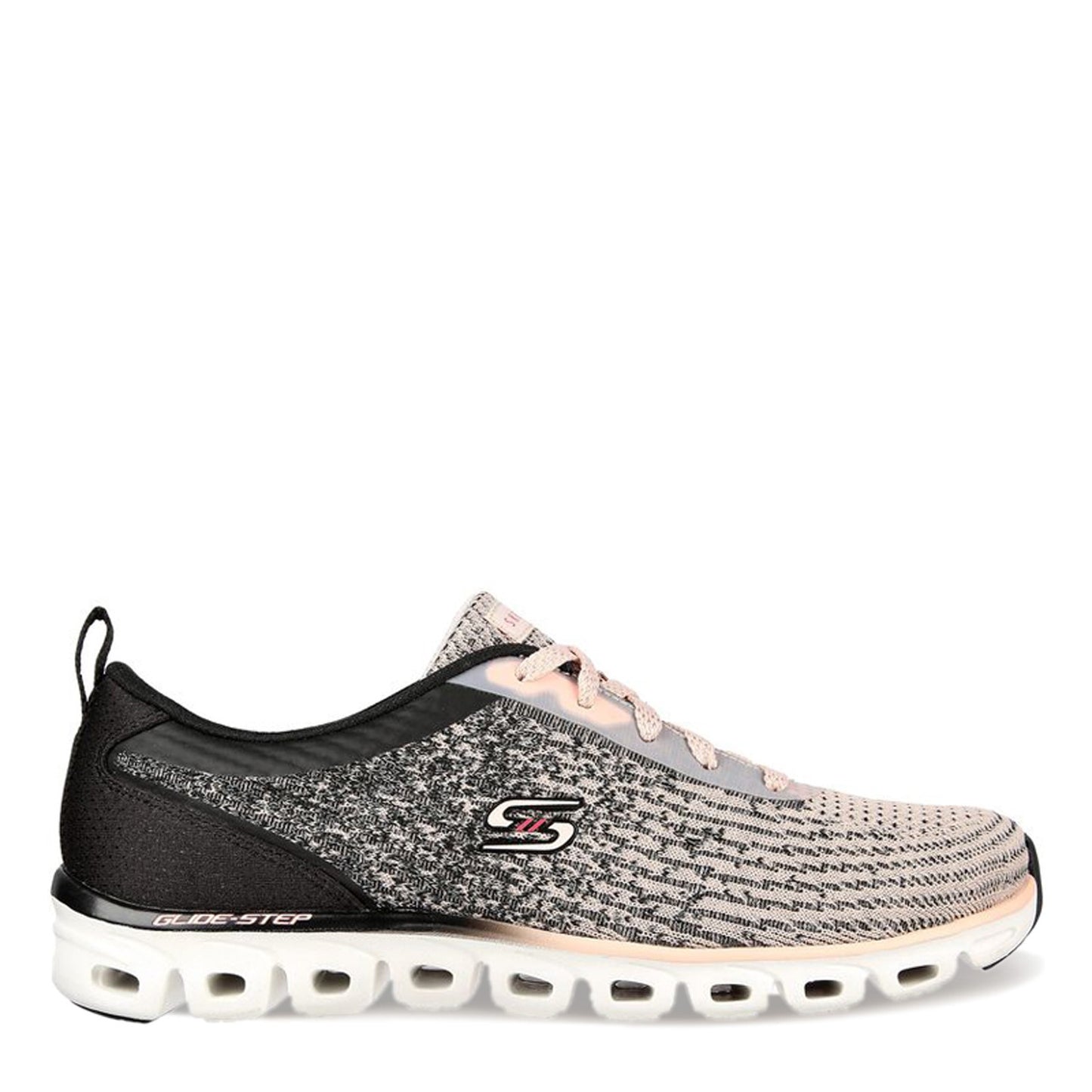 Peltz Shoes Women's Skechers Glide-Step Sport - Head Start Sneaker BLACK PINK 104325-BKLP