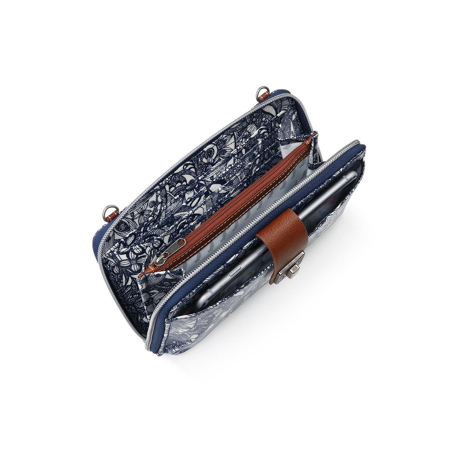 Peltz Shoes Sakroots Large Smartphone Crossbody NAVY SPIRIT DESERT 106972-NAVY SD