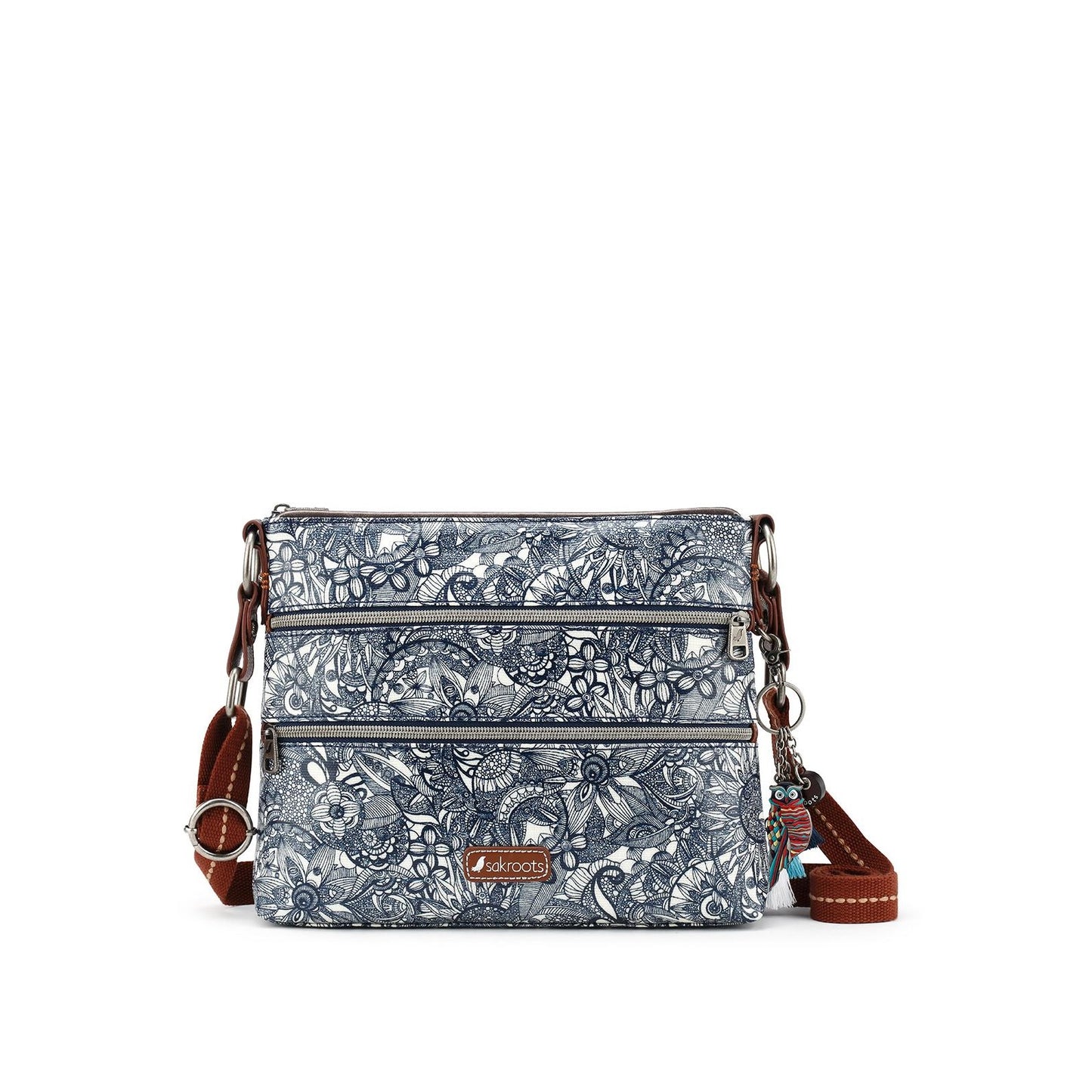 Peltz Shoes Women's Sakroots Basic Crossbody Purse NAVY SPIRIT DESERT 107214-NAVY SD