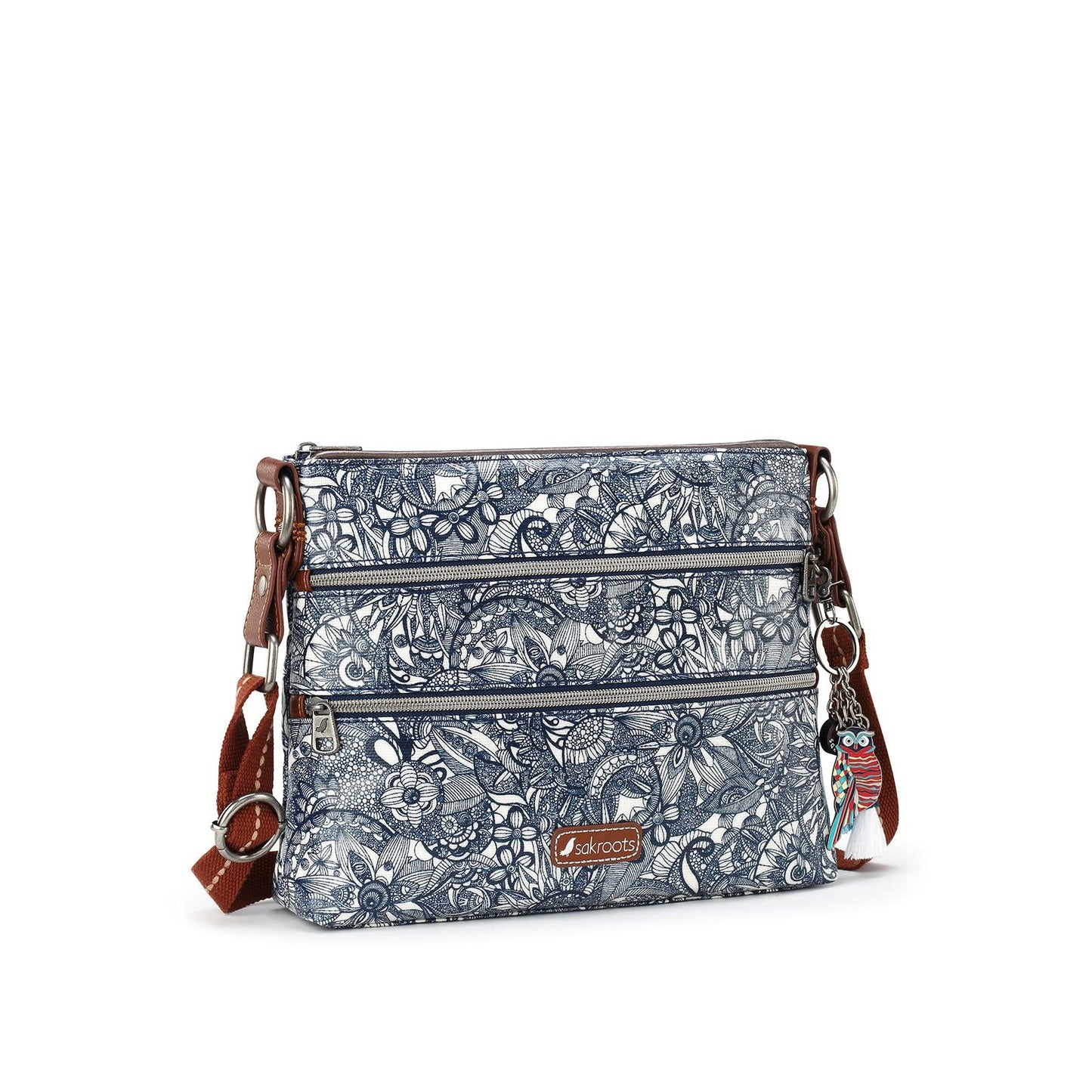 Peltz Shoes Women's Sakroots Basic Crossbody Purse NAVY SPIRIT DESERT 107214-NAVY SD