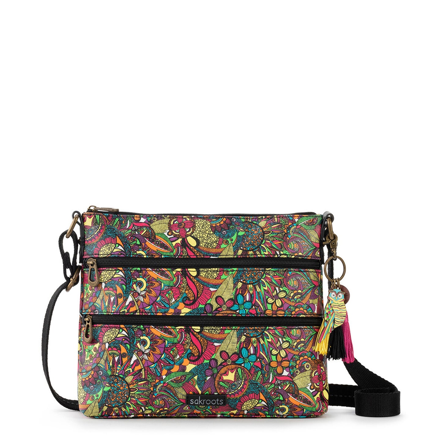 Peltz Shoes Women's Sakroots Basic Crossbody Purse RAINBOW SPIRIT DESERT 107214-RAIN SD