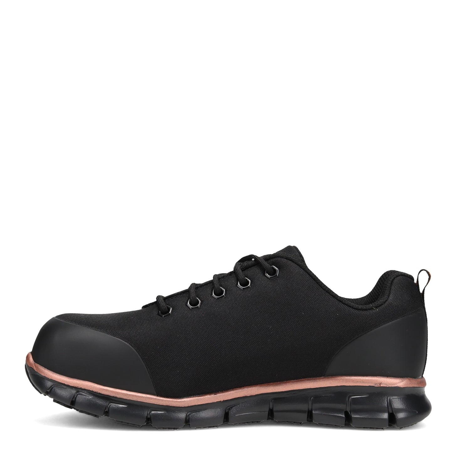 Peltz Shoes Women's Skechers Work Sure Track - Chiton Alloy Toe Work Shoe - Wide Width Black 108025W-BKRG