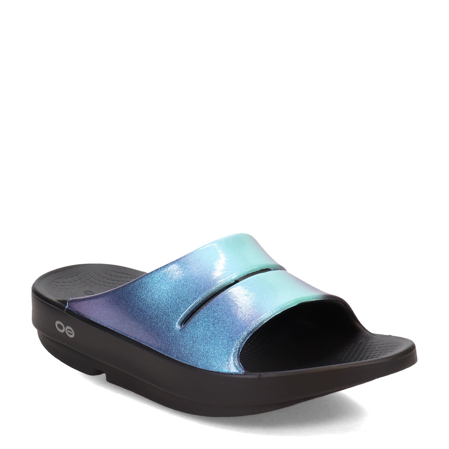 Peltz Shoes Women's Oofos OOahh Luxe Slide Sandal ATLANTIS 1101-ATLANTIS
