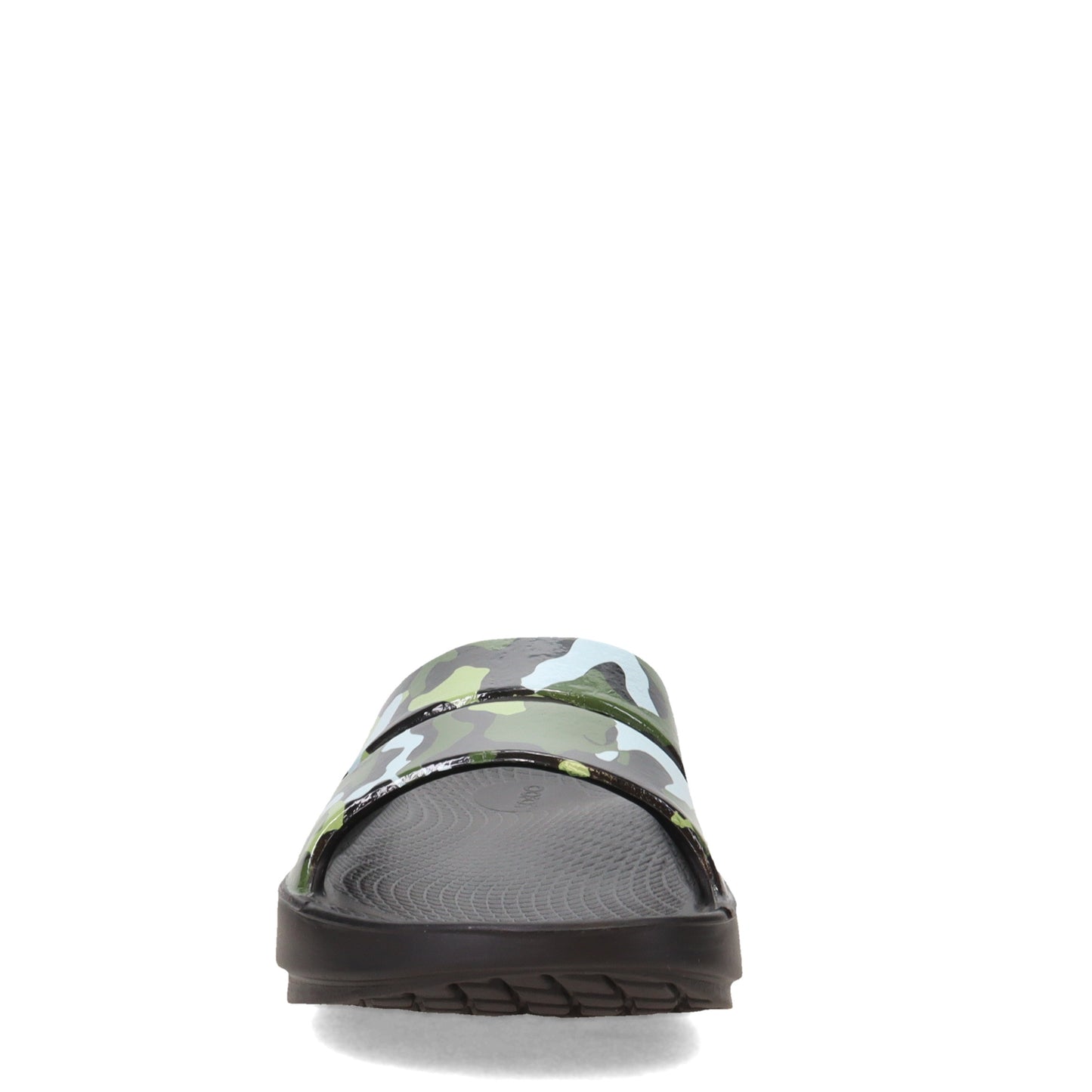 Peltz Shoes Women's Oofos OOahh Luxe Slide Sandal JUNGLE BLACK 1103-BLKJUNGLE