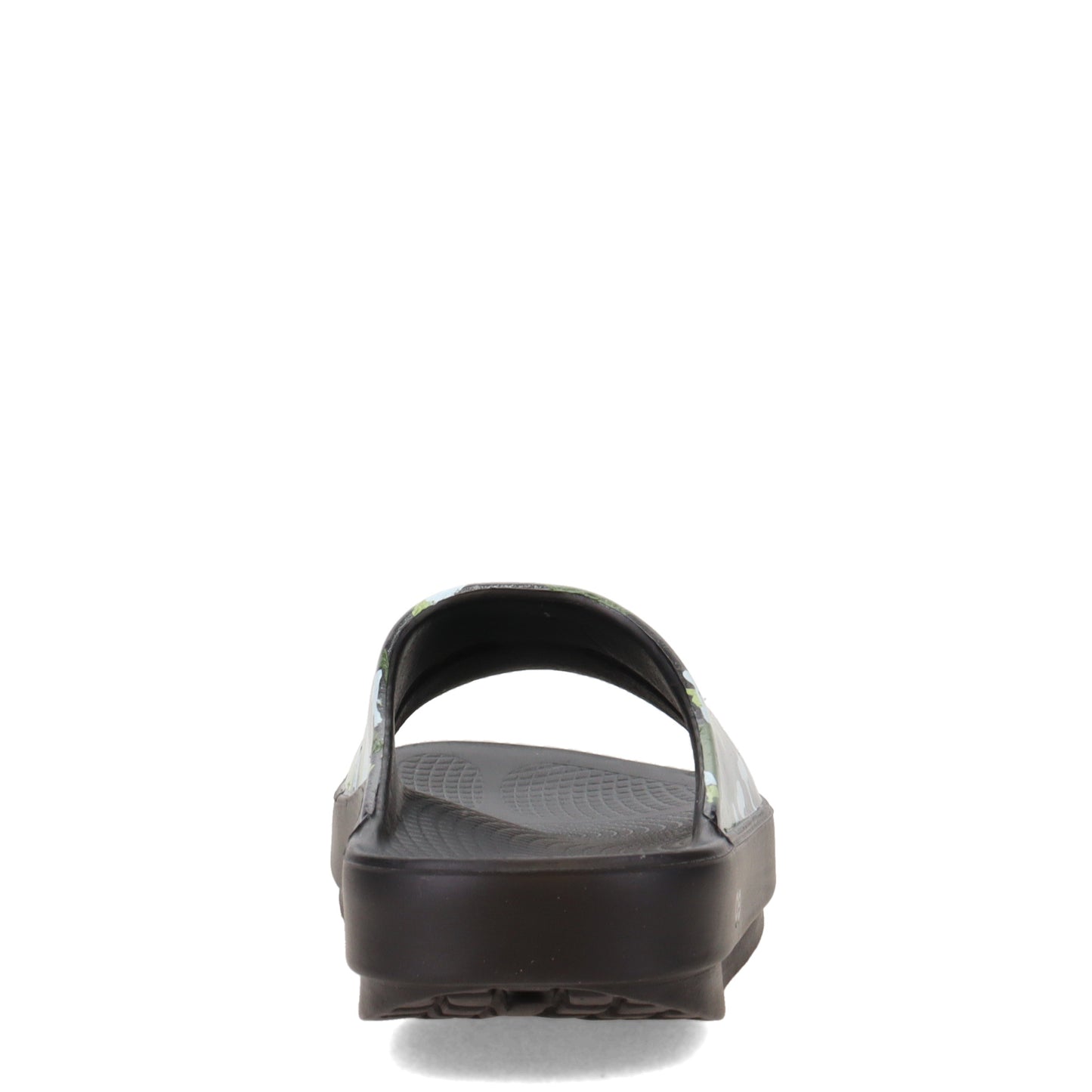 Peltz Shoes Women's Oofos OOahh Luxe Slide Sandal JUNGLE BLACK 1103-BLKJUNGLE