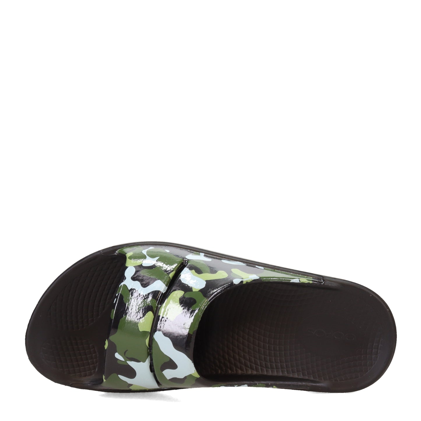 Peltz Shoes Women's Oofos OOahh Luxe Slide Sandal JUNGLE BLACK 1103-BLKJUNGLE