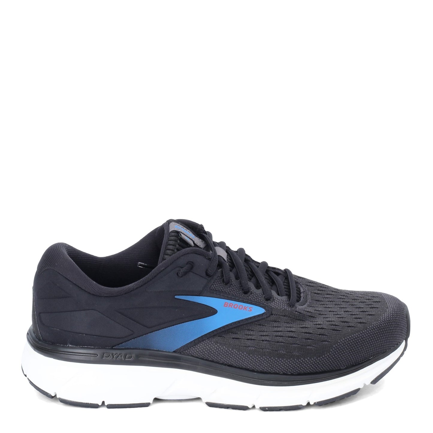 Peltz Shoes Men's Brooks Dyad 11 Running Shoe - Wide Width Black/Ebony/Blue 110323 2E 064