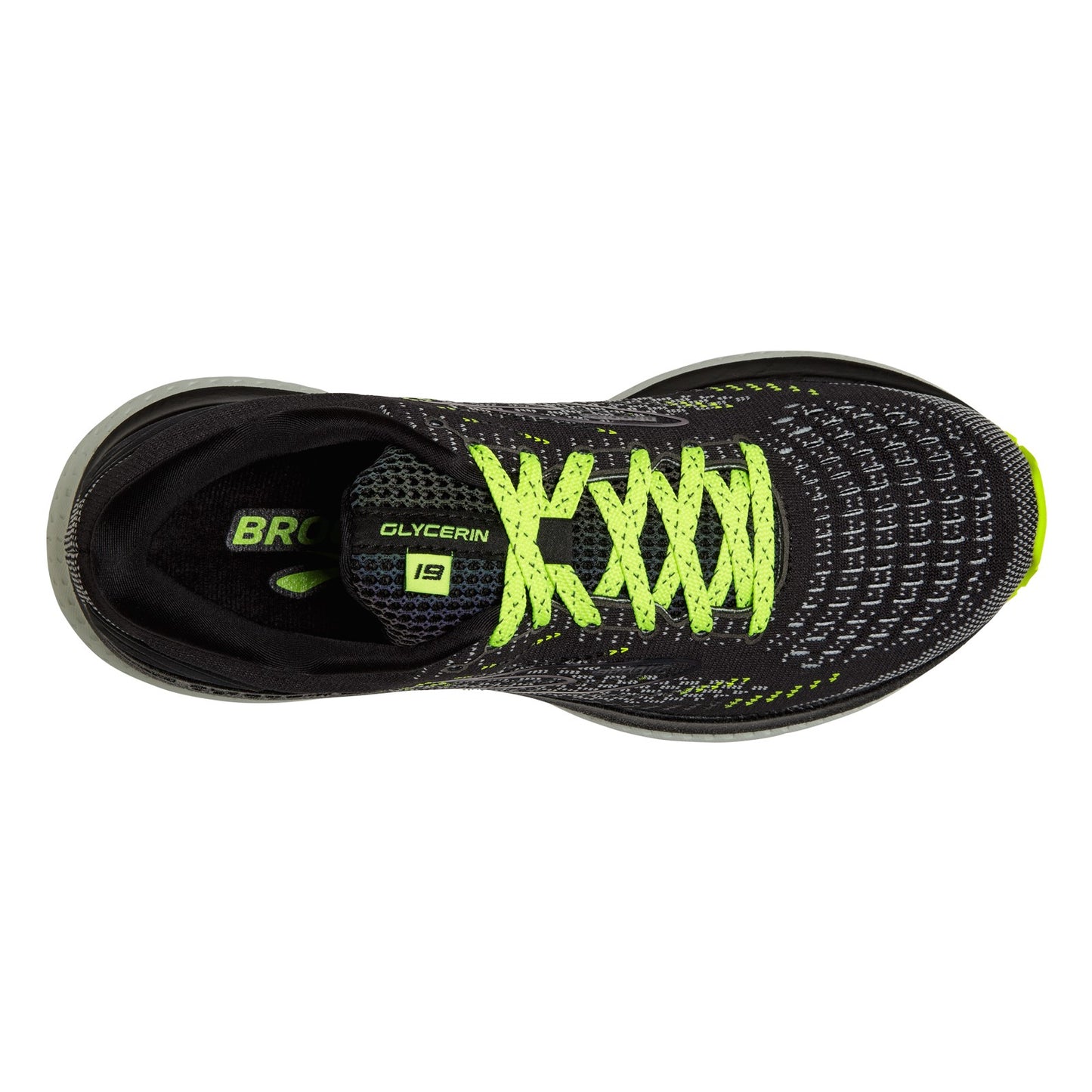Peltz Shoes Men's Brooks Glycerin 19 Running Shoe BLACK NIGHTLIFE 110356 1D 050