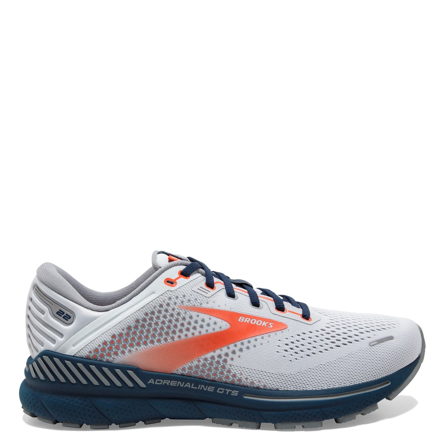 Peltz Shoes Men's Brooks Adrenaline GTS 22 Running Shoe Artic/Red/Titan 110366 1D 004
