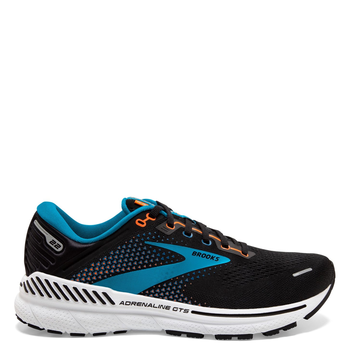 Peltz Shoes Men's Brooks Adrenaline GTS 22 Running Shoe Black 110366 1D 034
