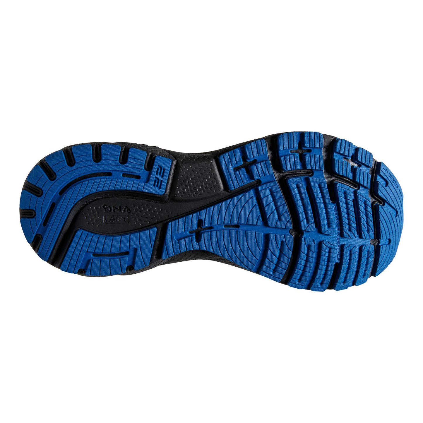 Peltz Shoes Men's Brooks Adrenaline GTS 22 Running Shoe Black/Blue/Cherry 110366 1D 084