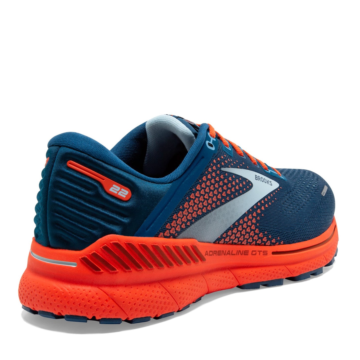 Peltz Shoes Men's Brooks Adrenaline GTS 22 Running Shoe Blue/Orange 110366 1D 404