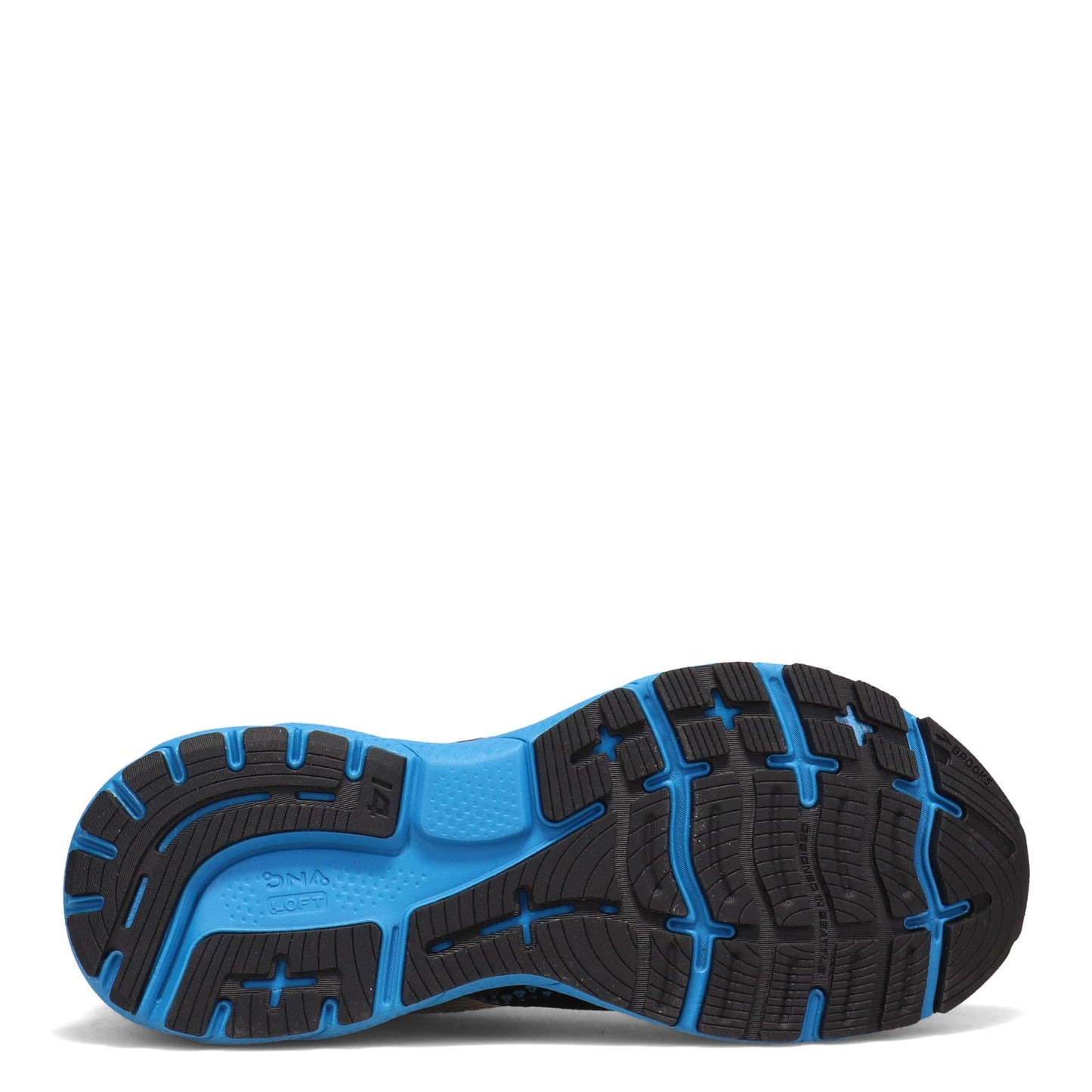 Peltz Shoes Men's Brooks Ghost 14 Running Shoe Black/Pearl/Blue 110369 1D 056
