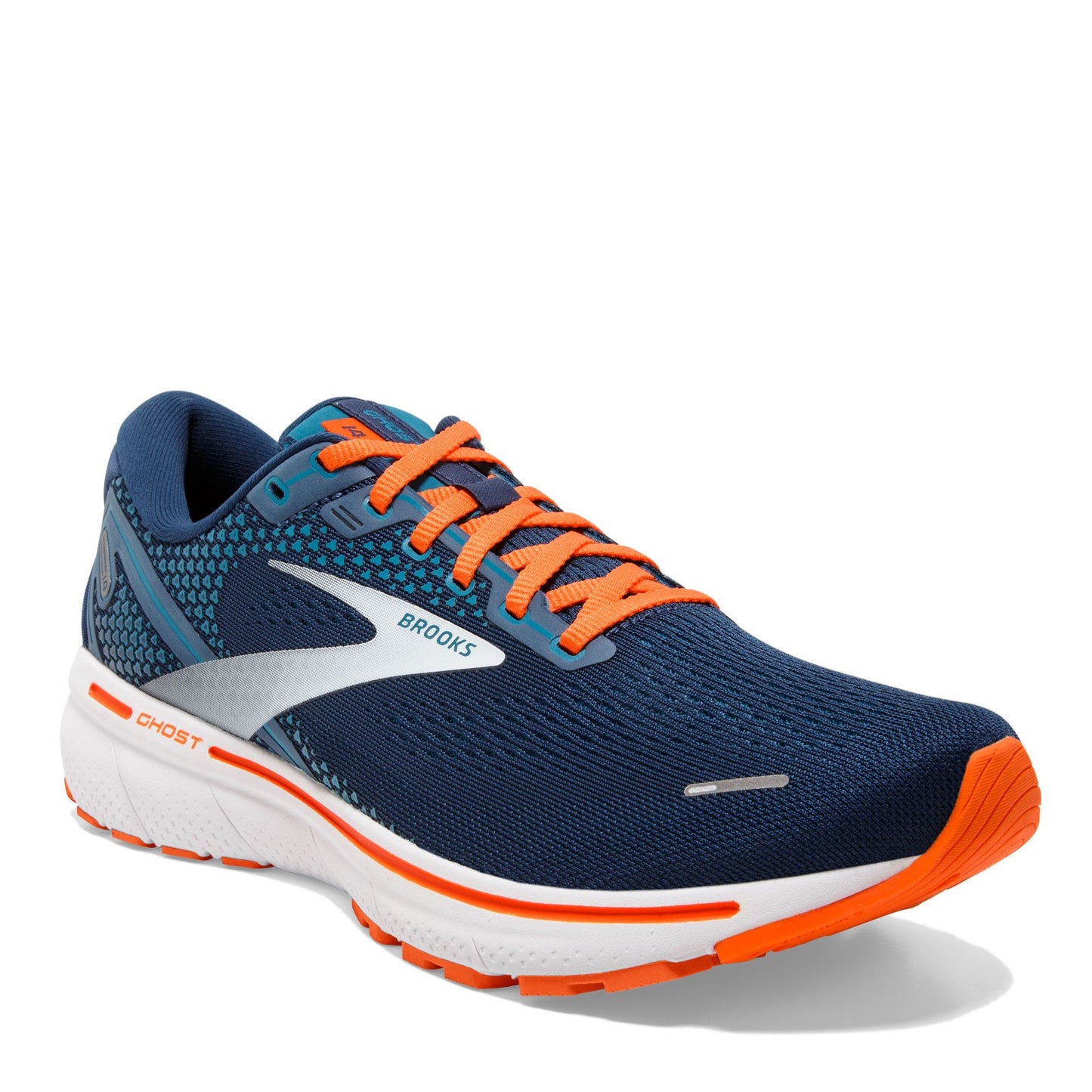 Peltz Shoes Men's Brooks Ghost 14 Running Shoe Titan/Teal/Flame 110369 1D 488
