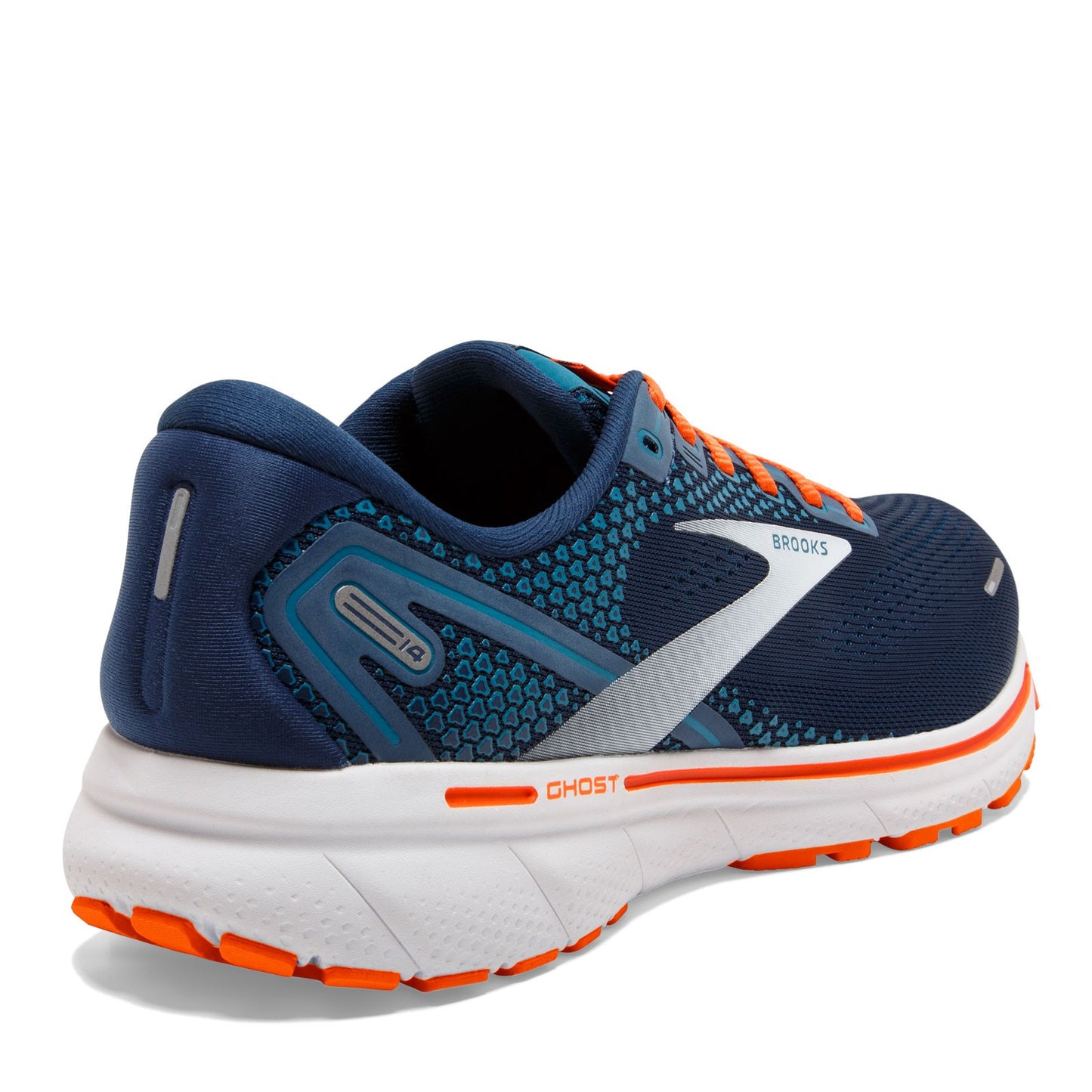 Peltz Shoes Men's Brooks Ghost 14 Running Shoe Titan/Teal/Flame 110369 1D 488