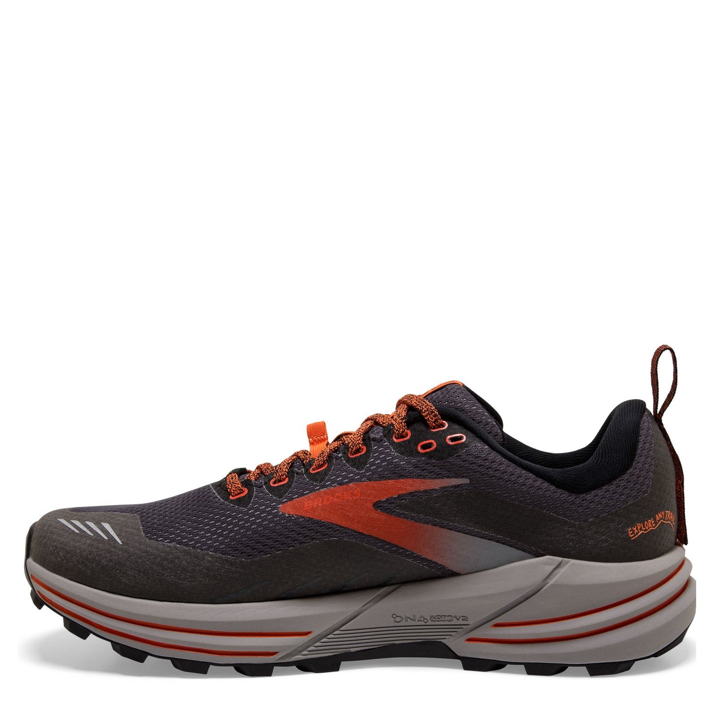 Peltz Shoes Men's Brooks Cascadia 16 GTX Trail Running Shoe Black/Ebony/Cinnabar 110377 1D 060